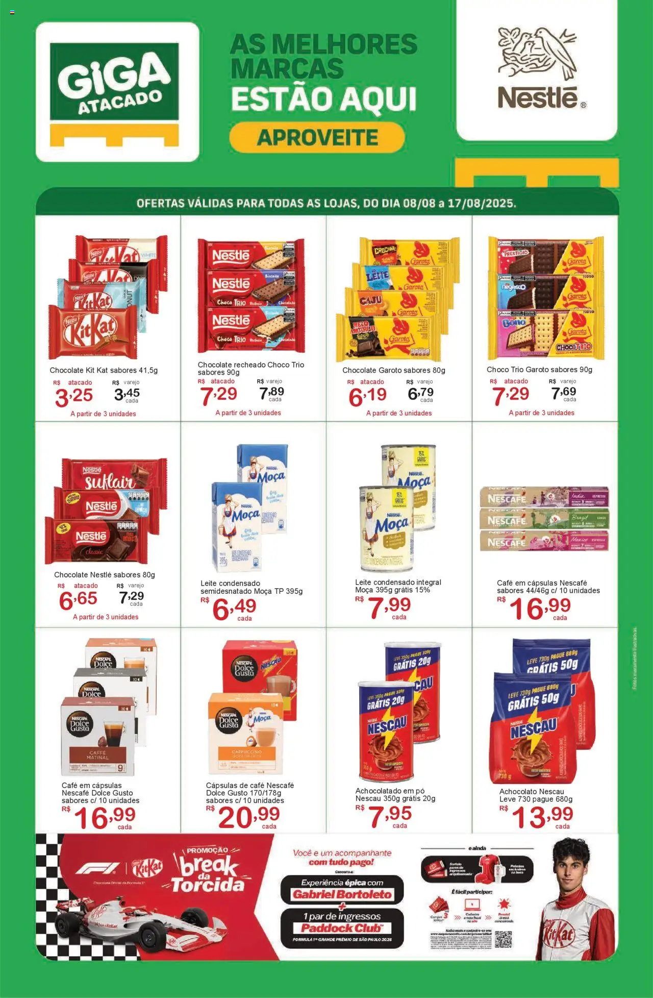 GIGA Atacado Folheto - válido de 08.08.2025 | Página: 1 | Produtos: Caju, Nescau, Leite, Kit Kat