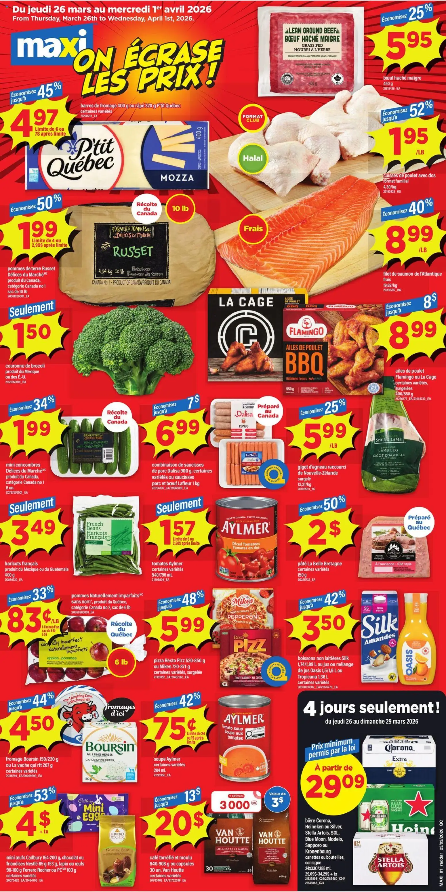 Maxi flyer valid from 26.03.2026 | Page: 1 | Products: Cucumbers, Potatoes, Pizza, Apples