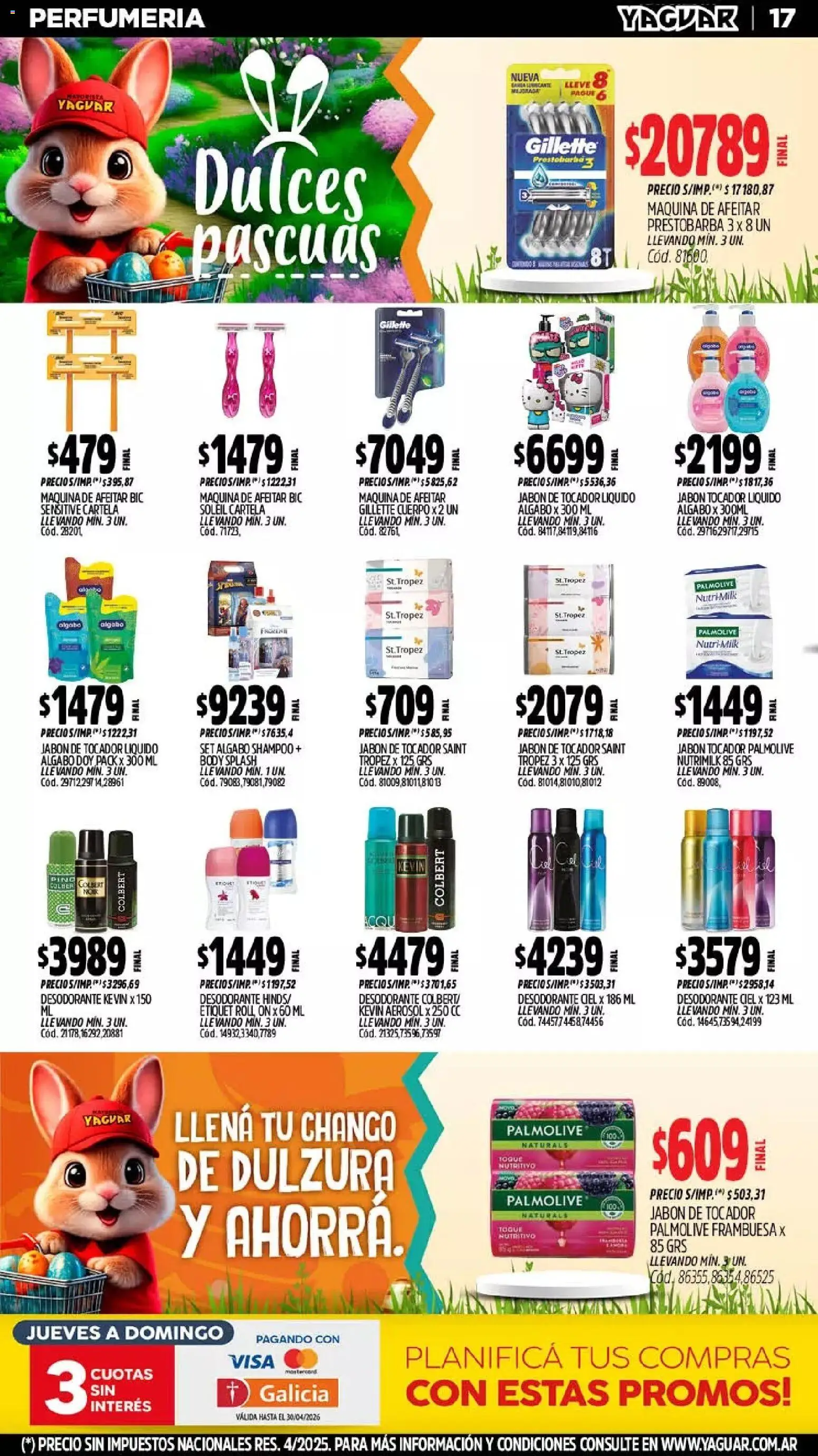 Yaguar - Oferta Semanal Neuquen │ válido desde el 30.03.2026 | Página: 17 | Productos: Body, Maquina de afeitar, Jabón, Desodorante