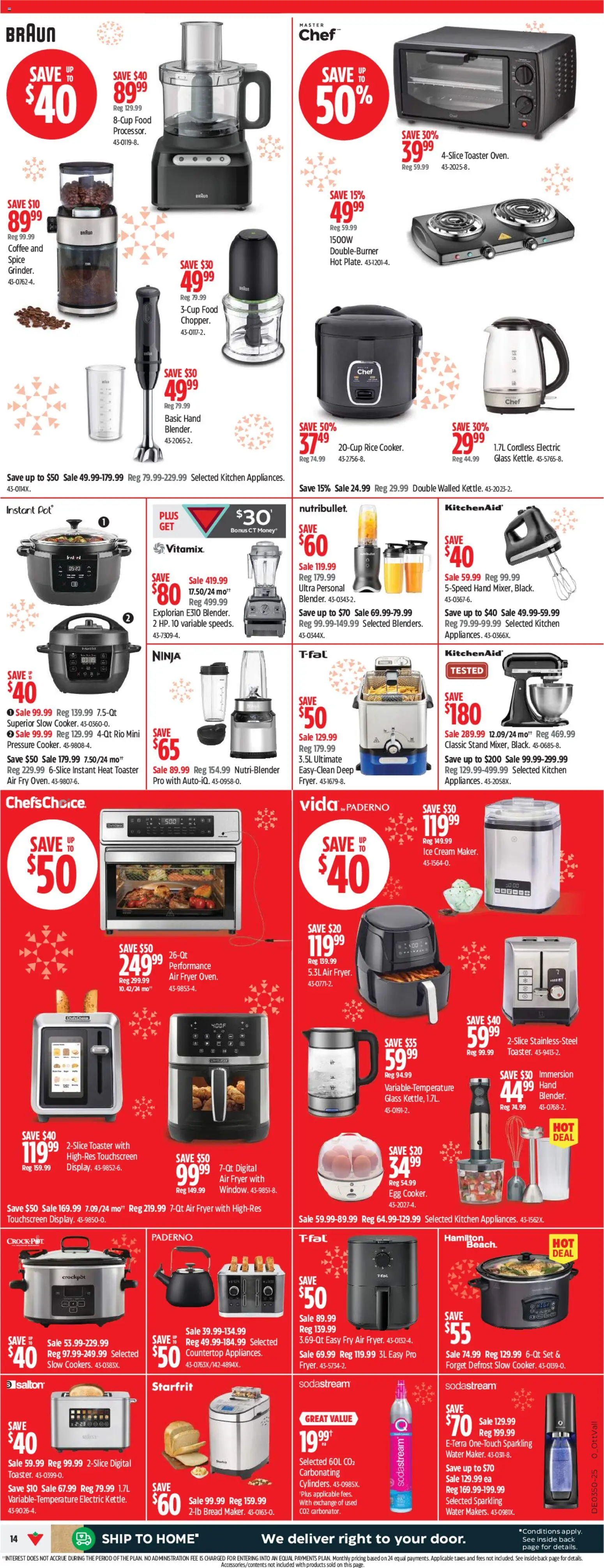 Canadian Tire flyer valid from 04.12.2025 | Page: 16 | Products: Cream, Ice cream, Toaster, Bread