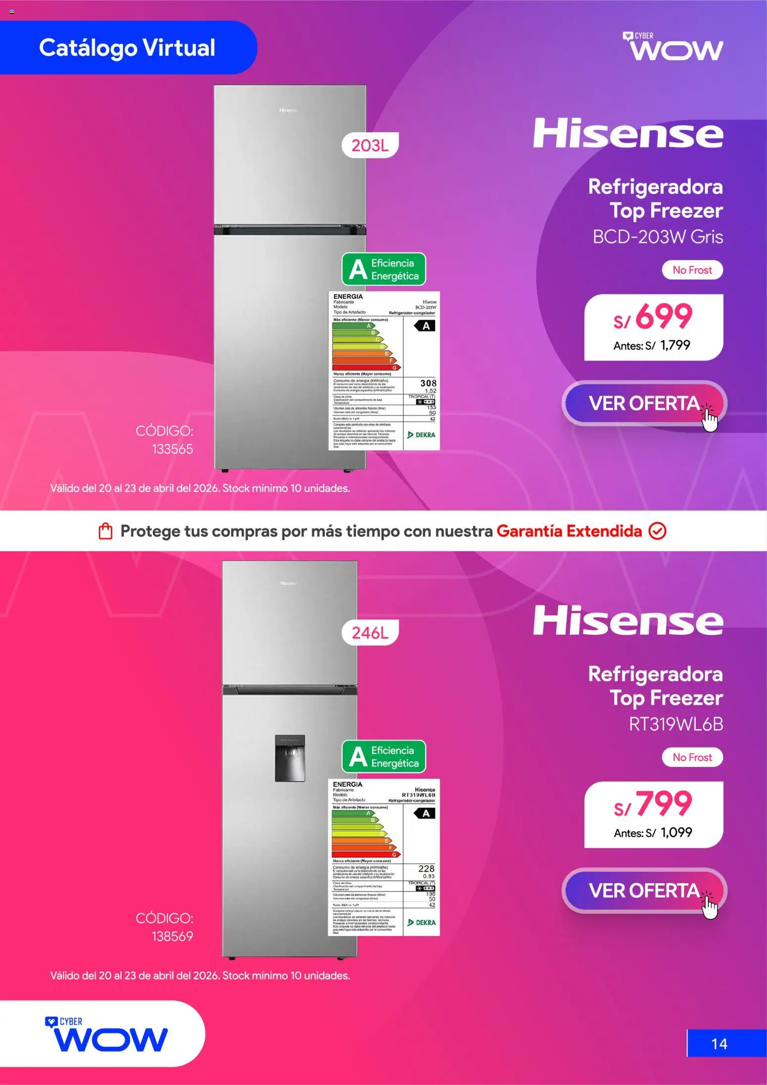 Catálogo Hiraoka válido desde 20.04.2026 | Página: 15 | Productos: Congelador