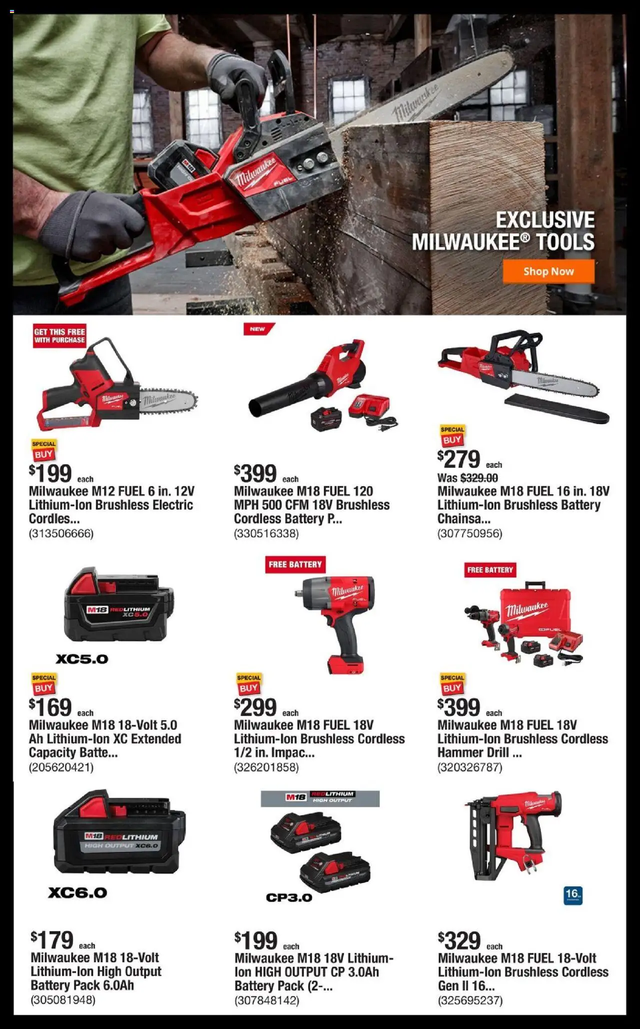 Home Depot Shop Pro Ad - FL - valid from 29.09.2025 | Page: 2 | Products: Battery, Hammer
