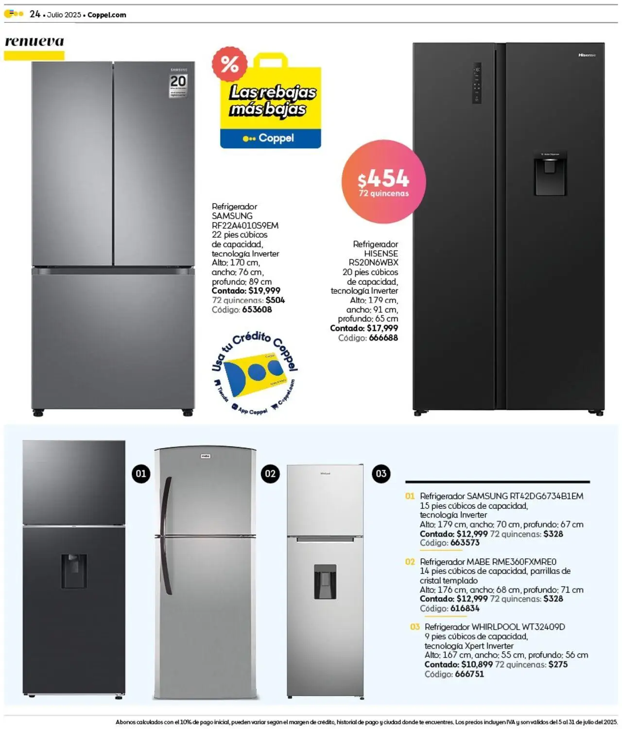Nuevas ofertas de Coppel válidas en toda la República Mexicana desde el 05.07.2025. ¡Encuentra las mejores ofertas en Coppel catálogo Rebajas! | Página: 24 | Productos: Refrigerador, Té