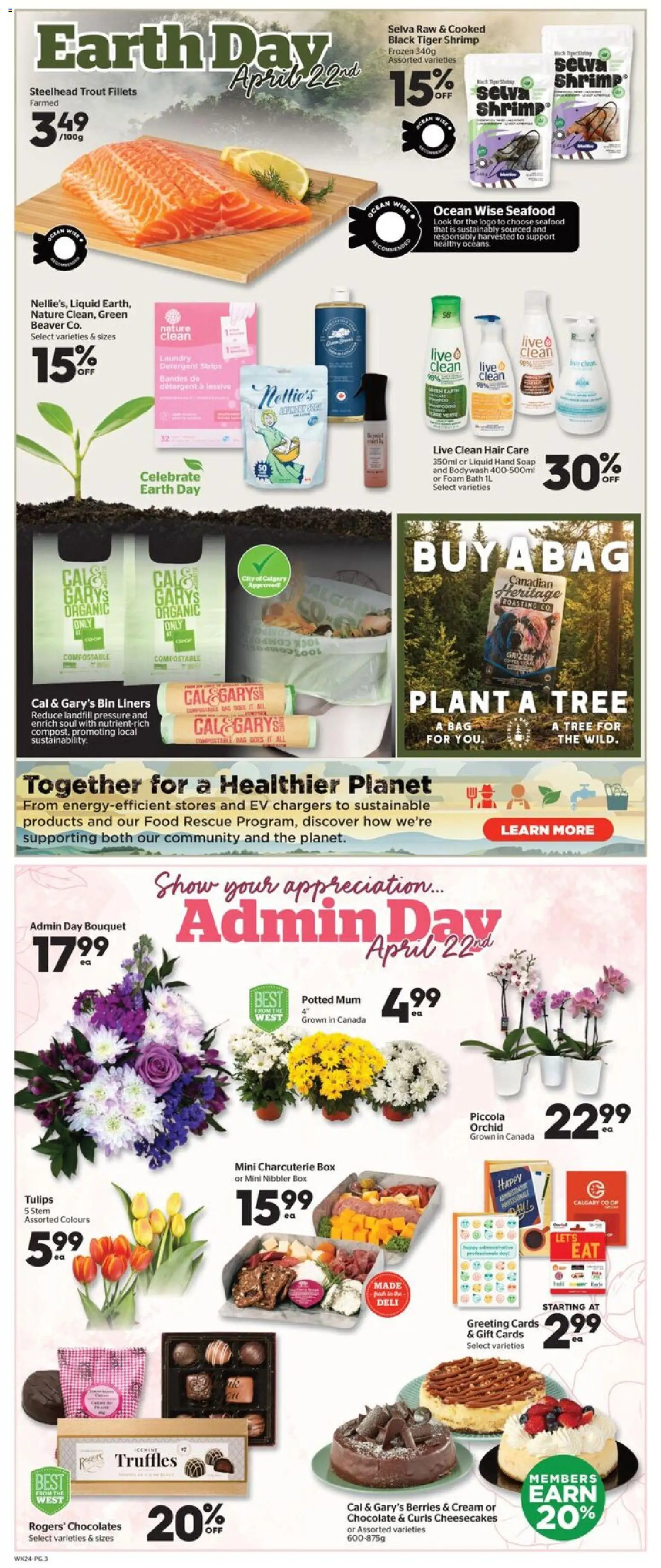 Calgary Co-op flyer valid from 16.04.2026 | Page: 3 | Products: Cream, Soap, Bath, Chocolate