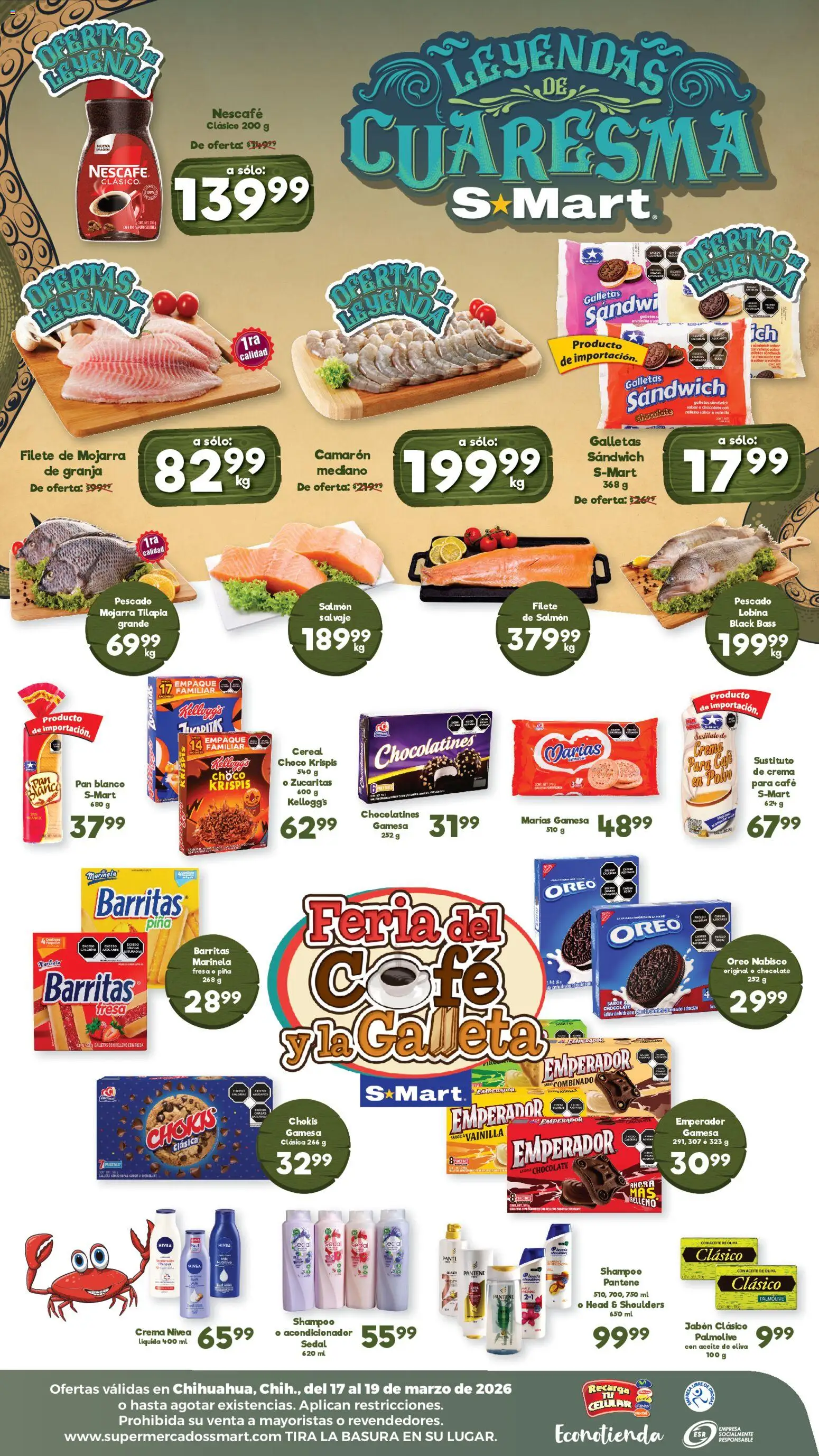 Nuevas ofertas de S-Mart válidas en toda la República Mexicana desde el 17.03.2026. ¡Encuentra las mejores ofertas en S-Mart folleto Chihuahua! | Página: 2 | Productos: Crema, Galletas, Polvo, Acondicionador