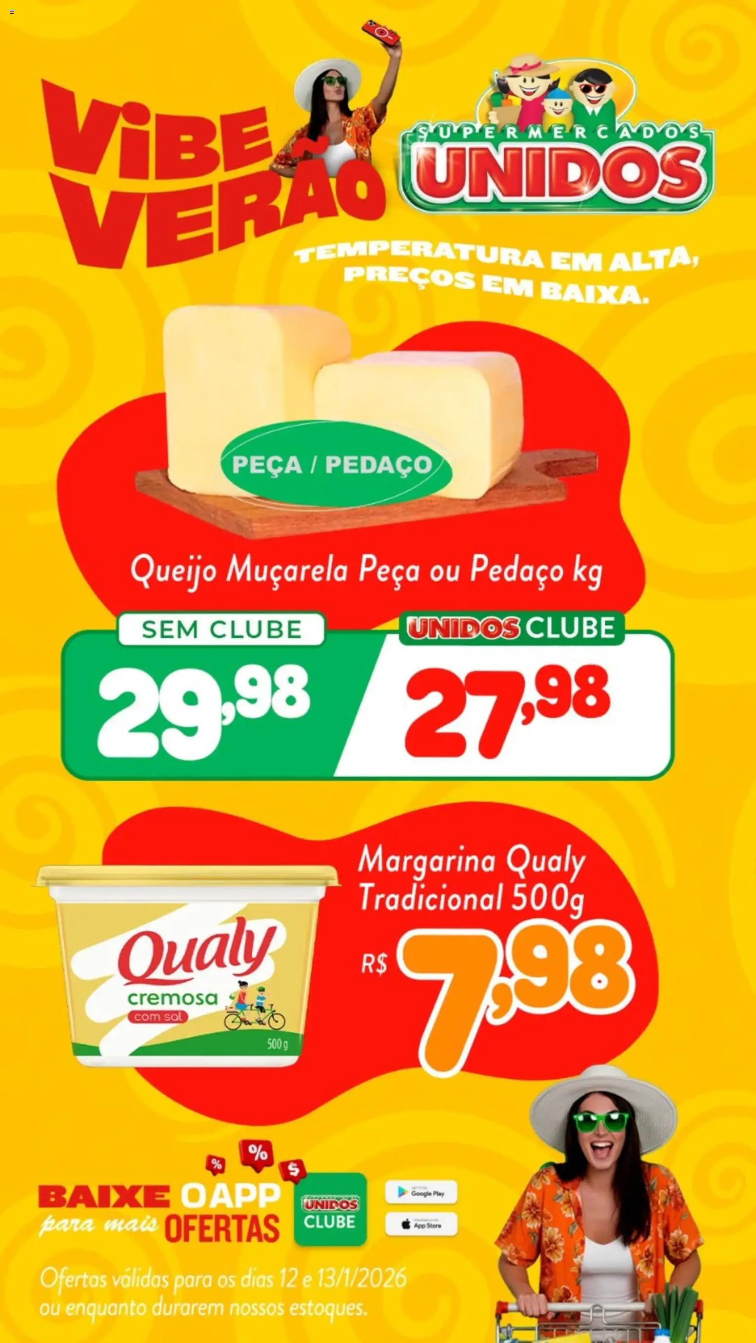 Supermercados Unidos Folheto - válido de 12.01.2026 | Página: 2 | Produtos: Queijo, Muçarela, Sal, Margarina