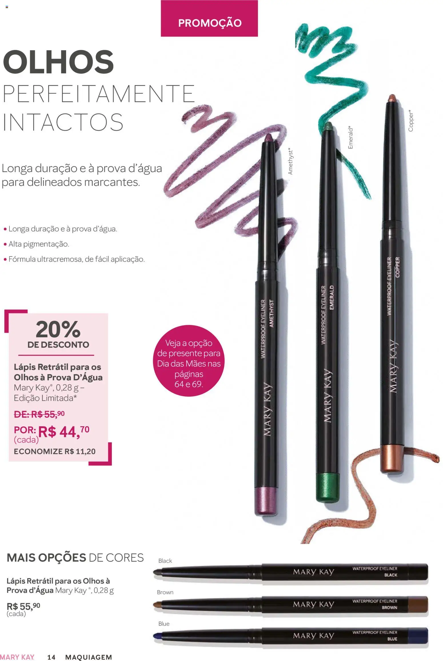 Mary Kay Folheto - válido de 01.03.2026 | Página: 14 | Produtos: Maquiagem, Lápis