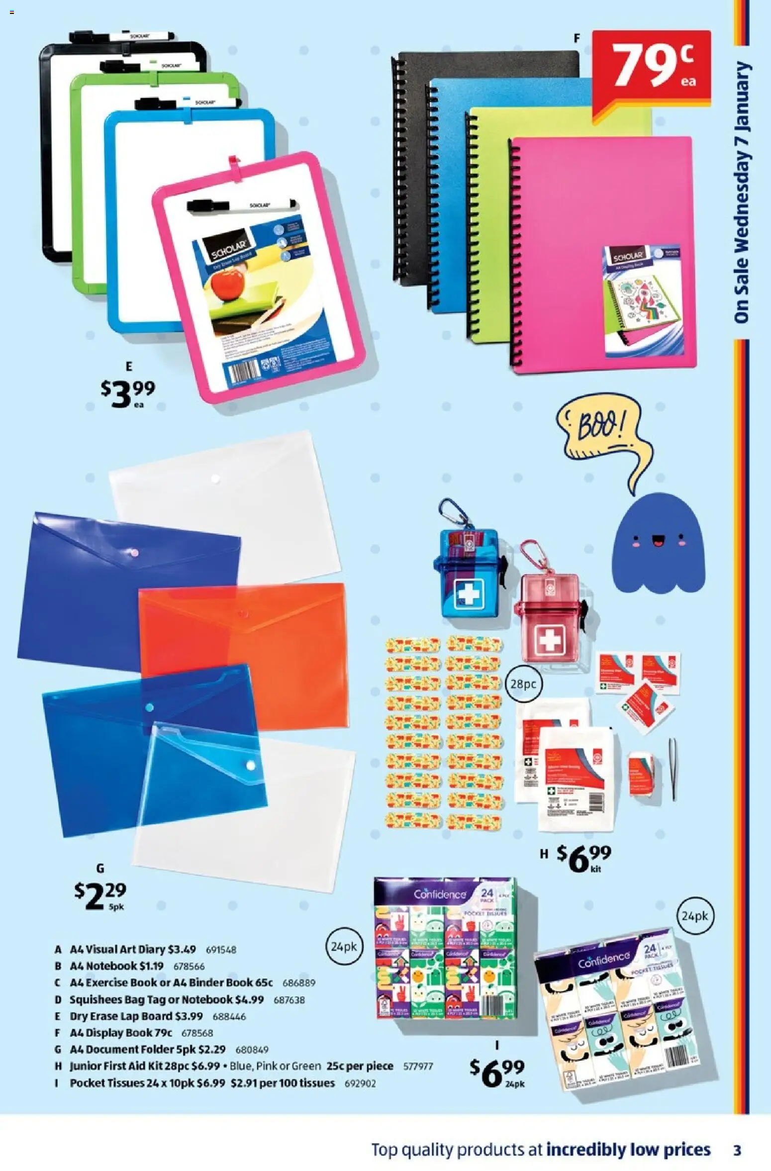 Aldi catalogue - valid from 07.01.2026 | Page: 3 | Products: Notebook, Bag, Tissues