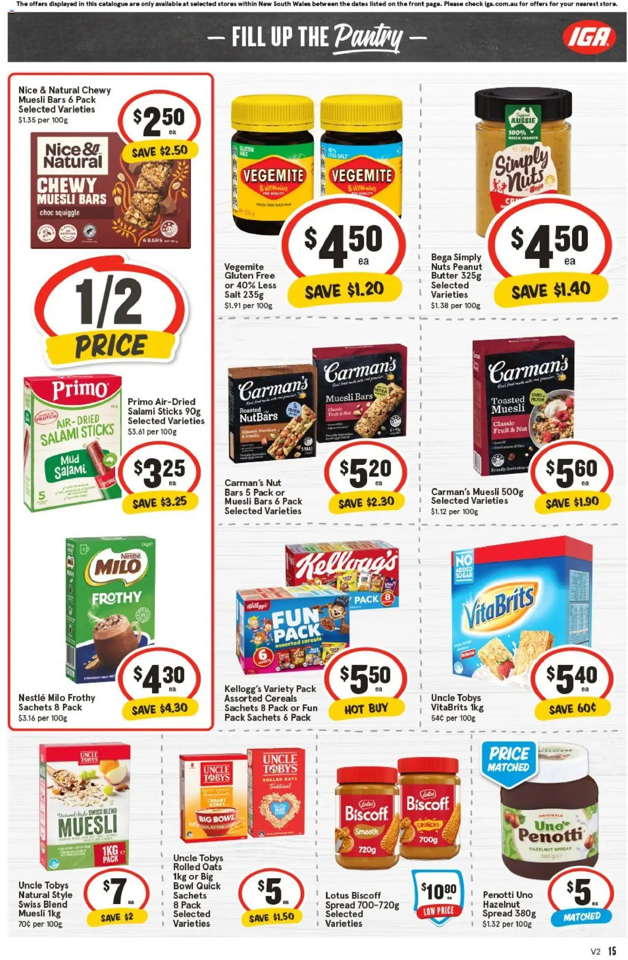 IGA catalogue - valid from 08.10.2025 | Page: 18 | Products: Butter, Honey, Oats, Vegemite