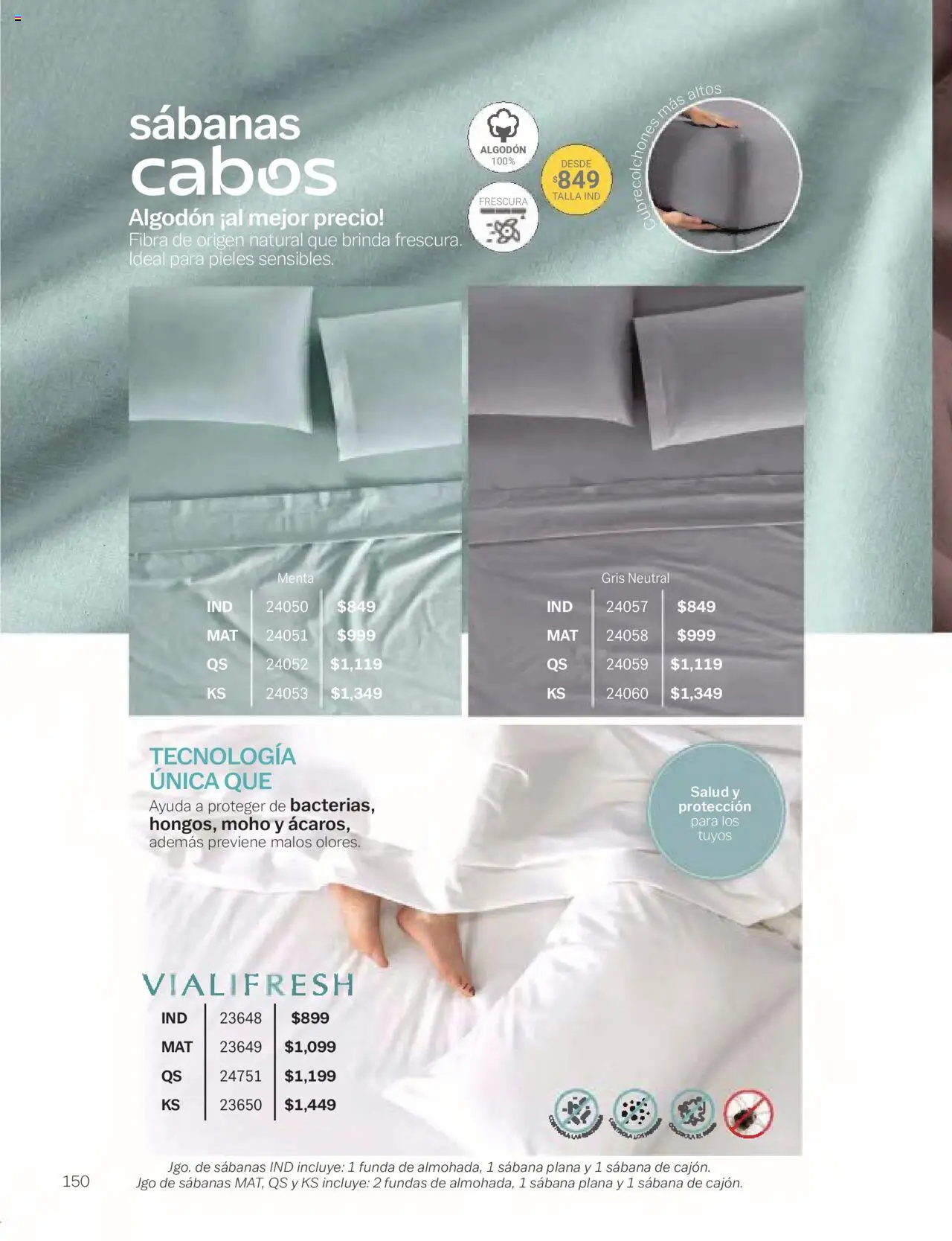 Nuevas ofertas de Vianney válidas en toda la República Mexicana desde el 24.01.2025. ¡Encuentra las mejores ofertas en Vianney catálogo Chavos! | Página: 152 | Productos: Funda, Algodón, Sabanas