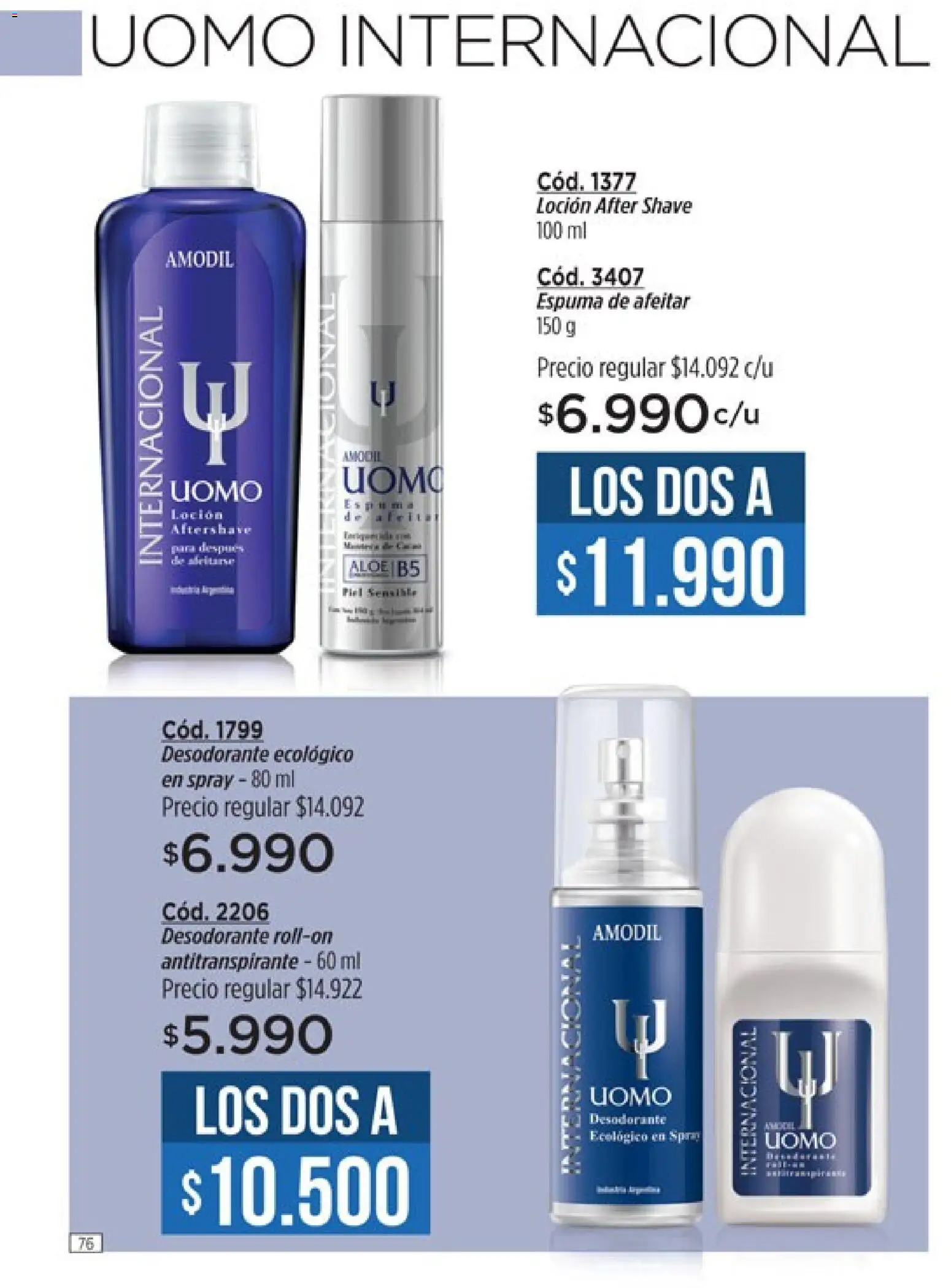 Catálogo Amodil Campaña 6 │ válido desde el 04.03.2026 | Página: 76 | Productos: Espuma de afeitar, Loción, Desodorante, Antitranspirante