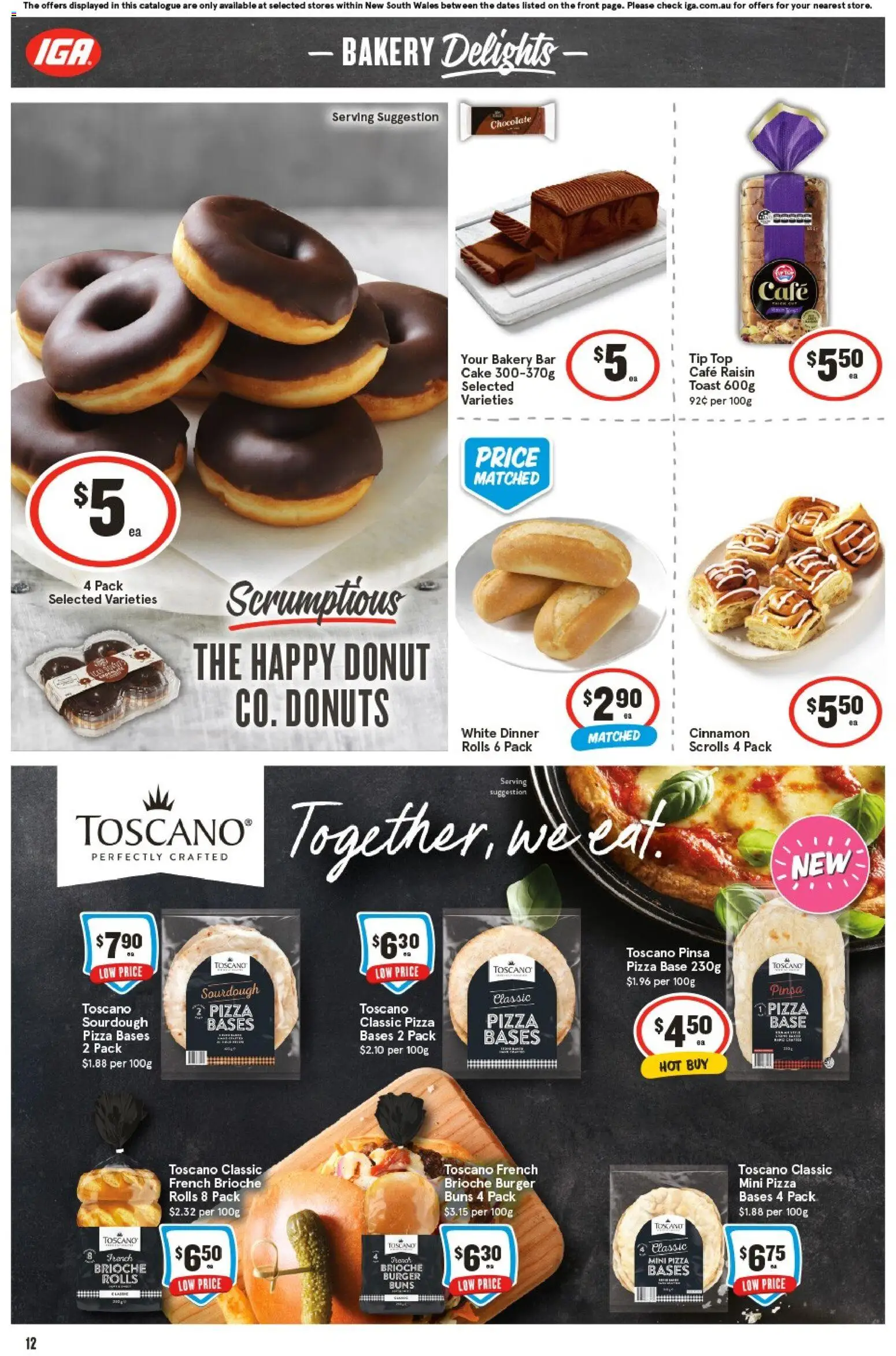 IGA catalogue - valid from 05.11.2025 | Page: 12 | Products: Donuts, Chocolate, Pizza, Bakery
