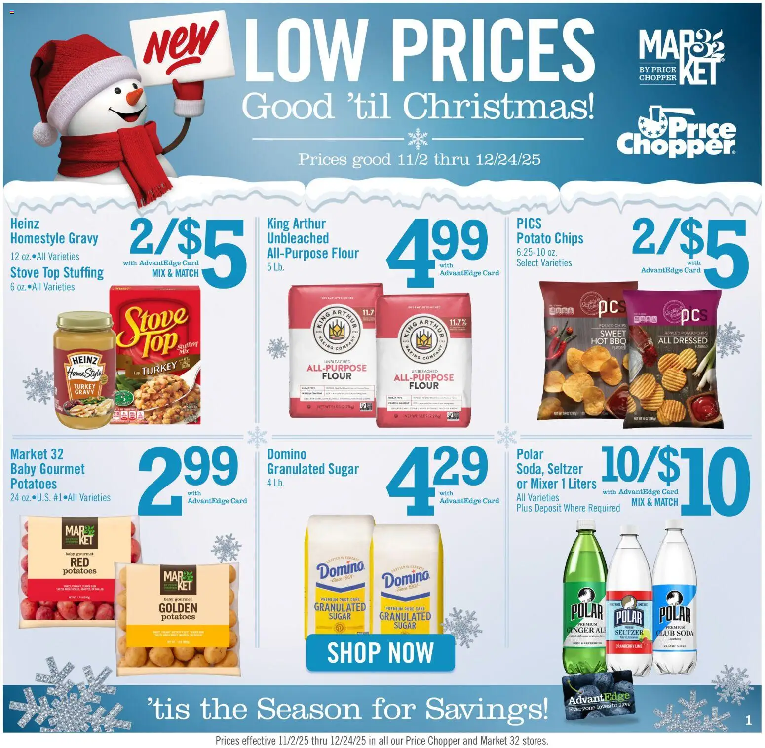 Price Chopper Holiday Flyer - valid from 02.11.2025 | Page: 1 | Products: Ginger, Chips, Sugar, Stove
