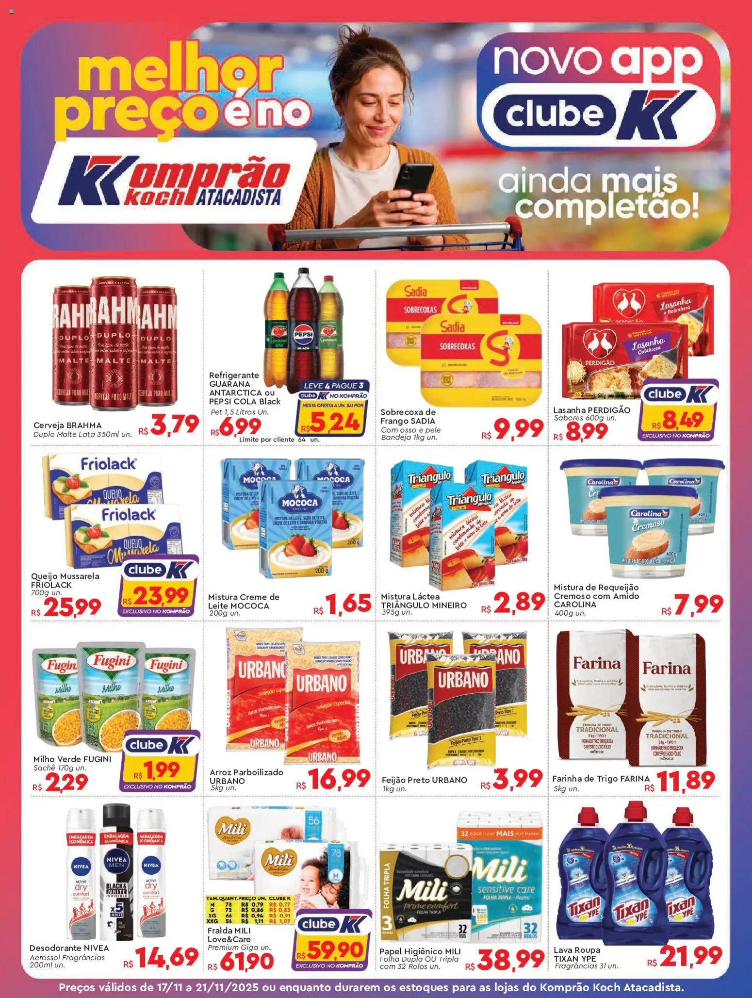 Komprao Atacadista Folheto - válido de 17.11.2025 | Página: 1 | Produtos: Cerveja, Creme, Refrigerante, Creme de leite