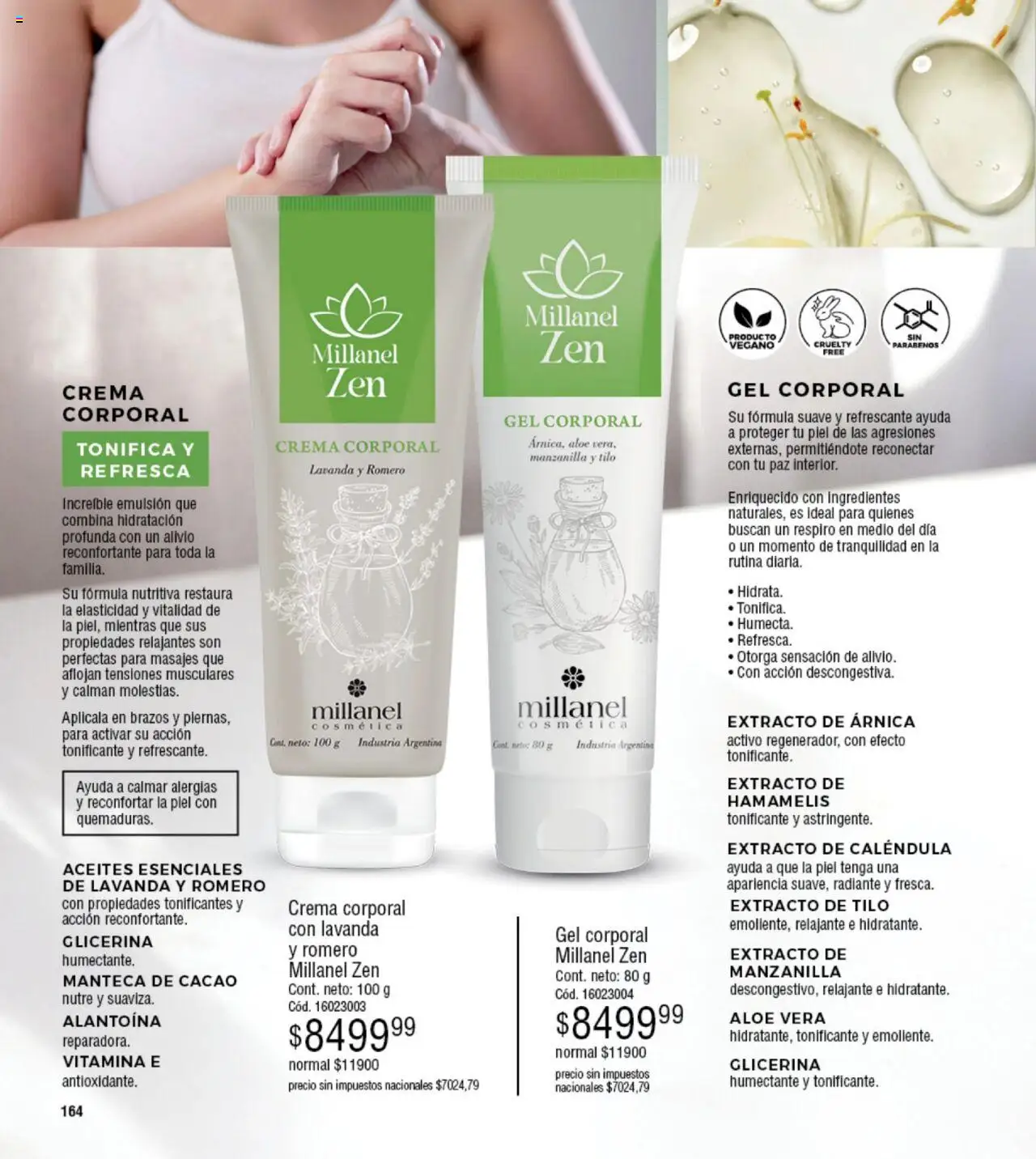 Millanel - Catálogo │ válido desde el 20.10.2025 | Página: 164 | Productos: Gel corporal, Emulsión, Radiante, Crema