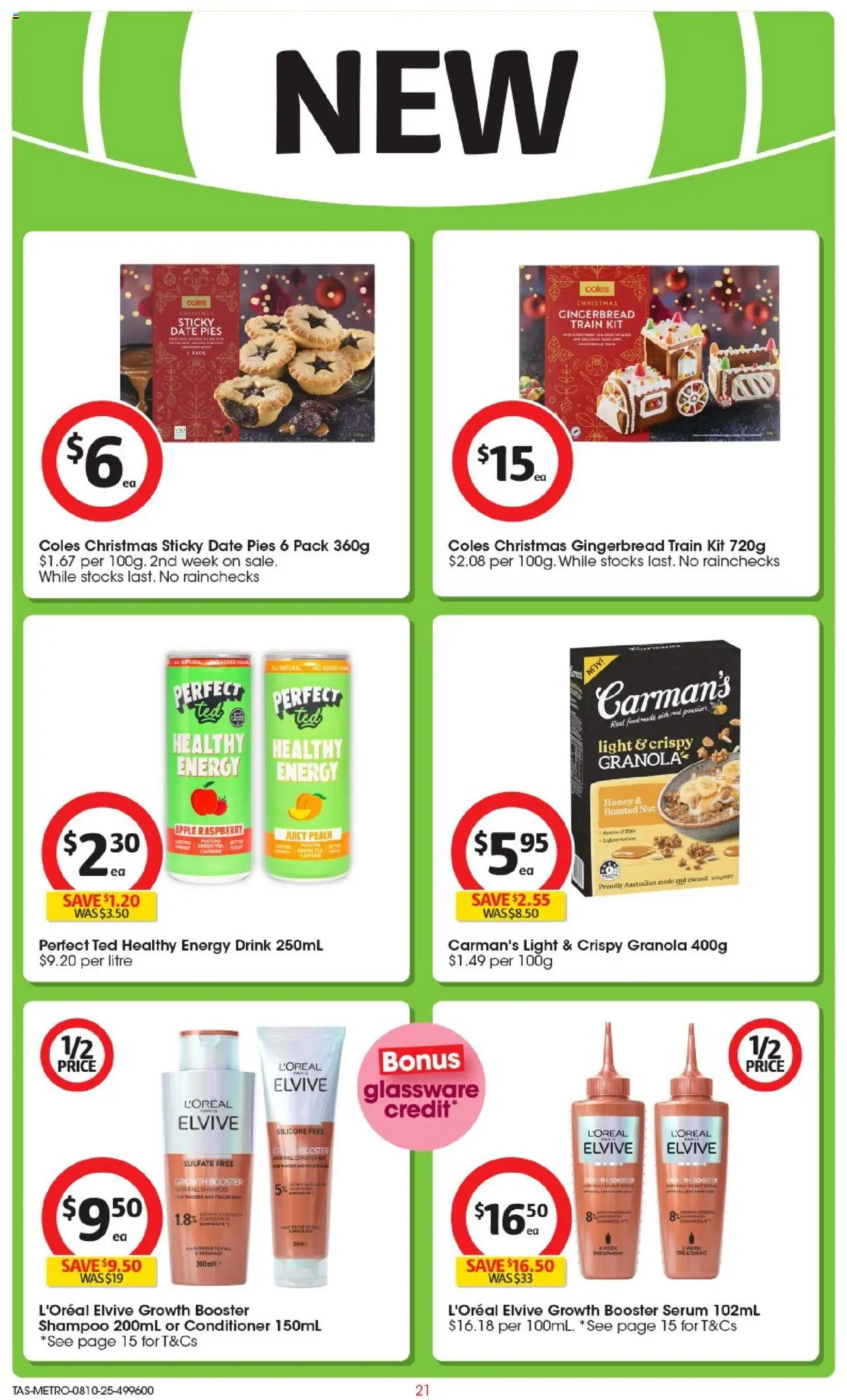 Coles catalogue - valid from 08.10.2025 | Page: 21 | Products: Shampoo, Glassware, Tea, Peach