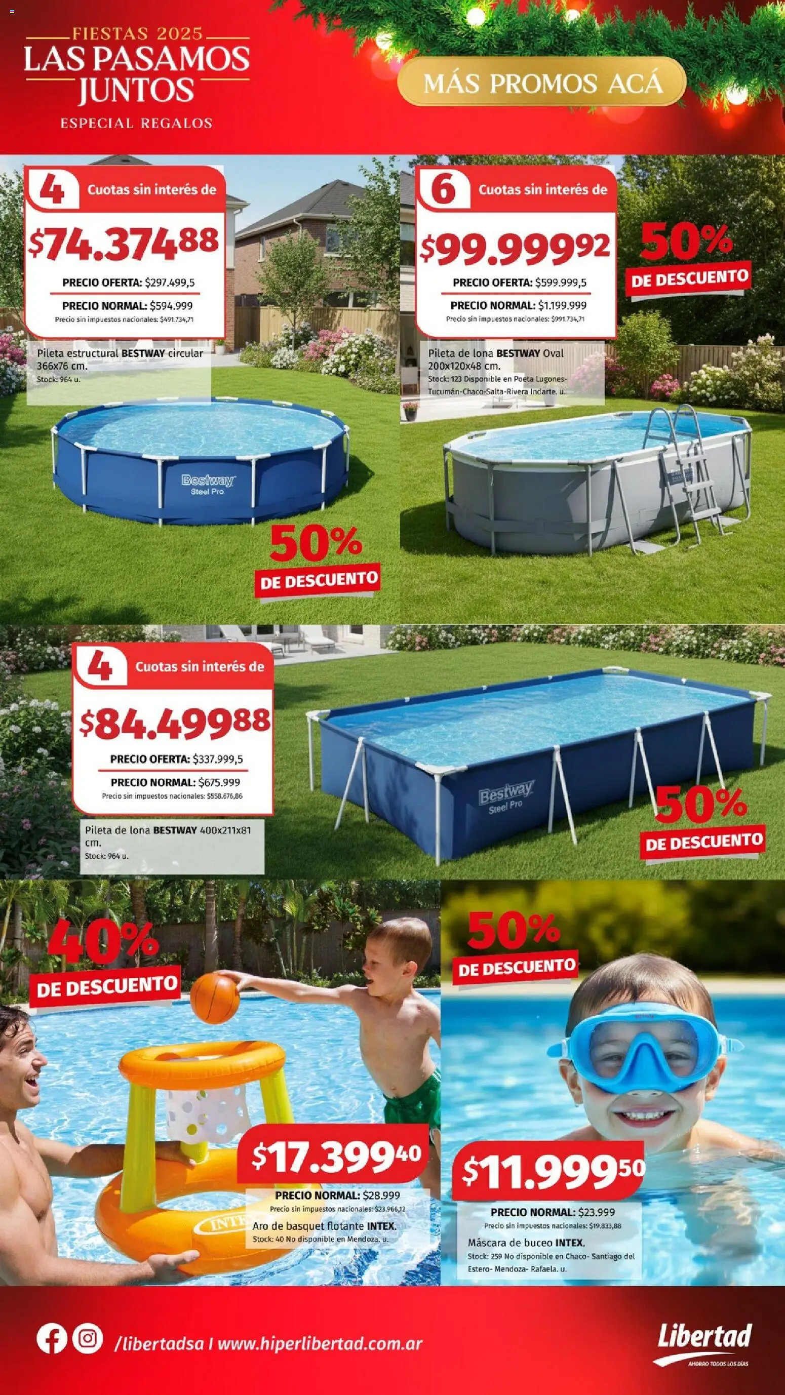 Hipermercado Libertad - Especial Regalos  │ válido desde el 04.12.2025 | Página: 7 | Productos: Lona, Máscara, Pileta