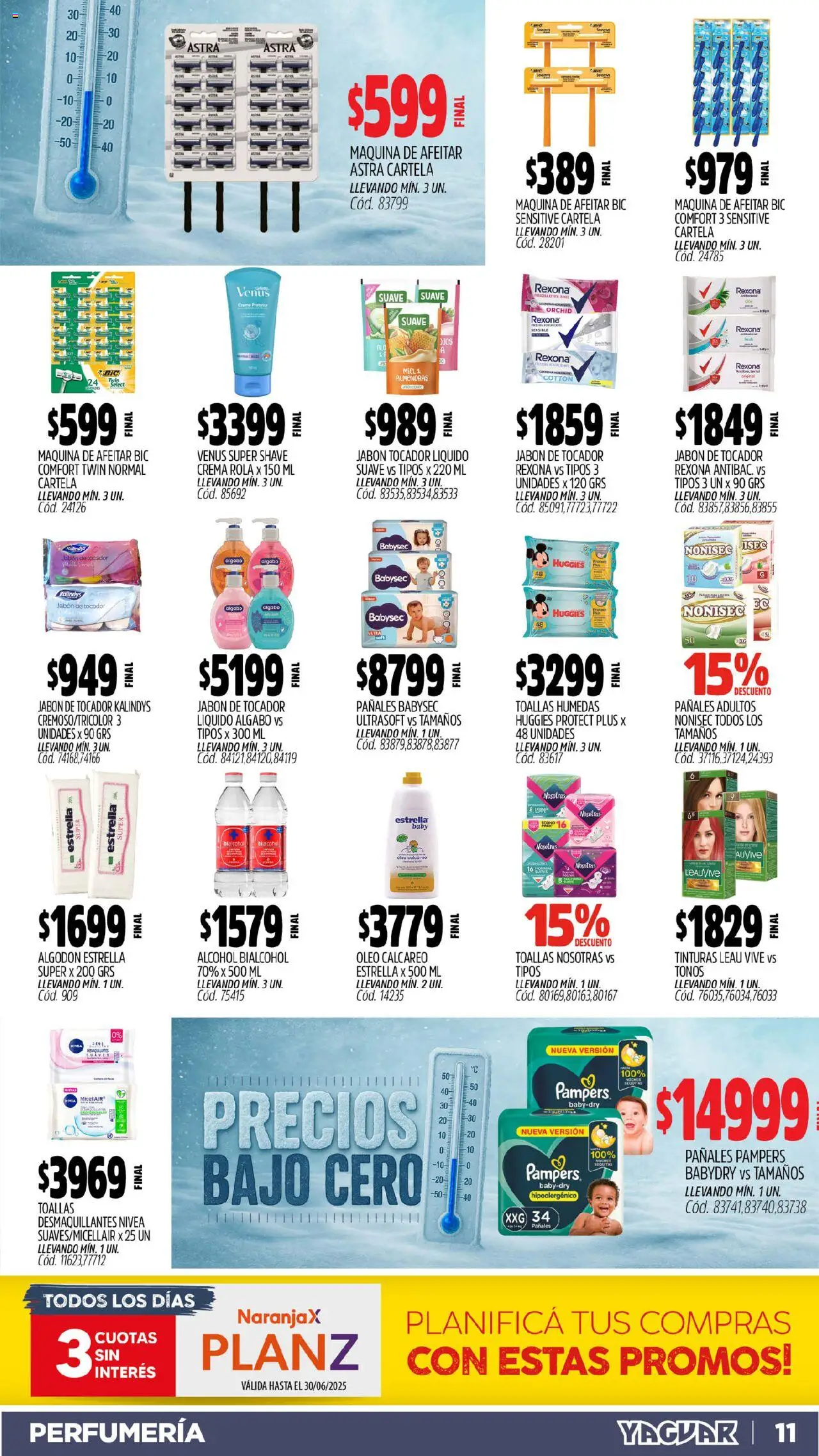 Yaguar catálogo │ válido desde el 09.06.2025 | Página: 12 | Productos: Algodón, Toallas, Maquina de afeitar, Pañales