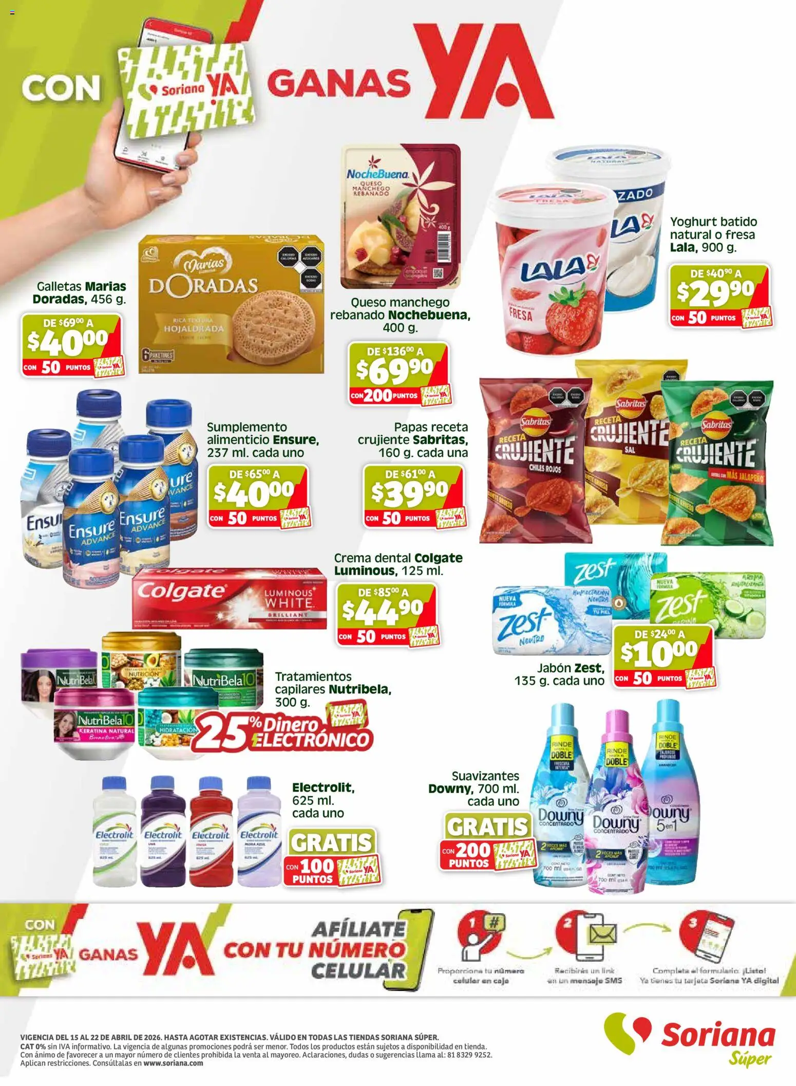 Nuevas ofertas de Soriana válidas en toda la República Mexicana desde el 15.04.2026. ¡Encuentra las mejores ofertas en Soriana En México apoyamos con todo - Súper Nacional! | Página: 8 | Productos: Fresa, Crema, Queso, Caja