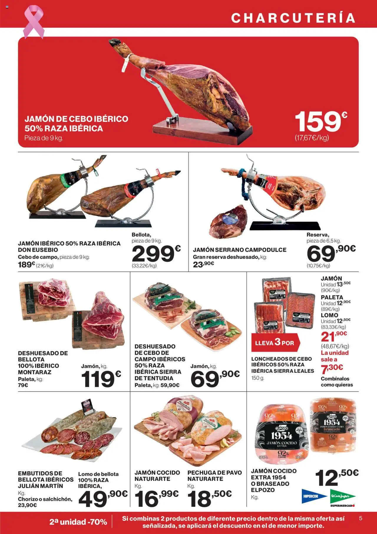 Nuevas ofertas de El Corte Inglés válidas en toda la República Mexicana desde el 09.10.2025. ¡Encuentra las mejores ofertas en El Corte - Catálogo Que necesitas hoy! | Página: 5 | Productos: Jamón cocido, Paleta, Jamón, Chorizo
