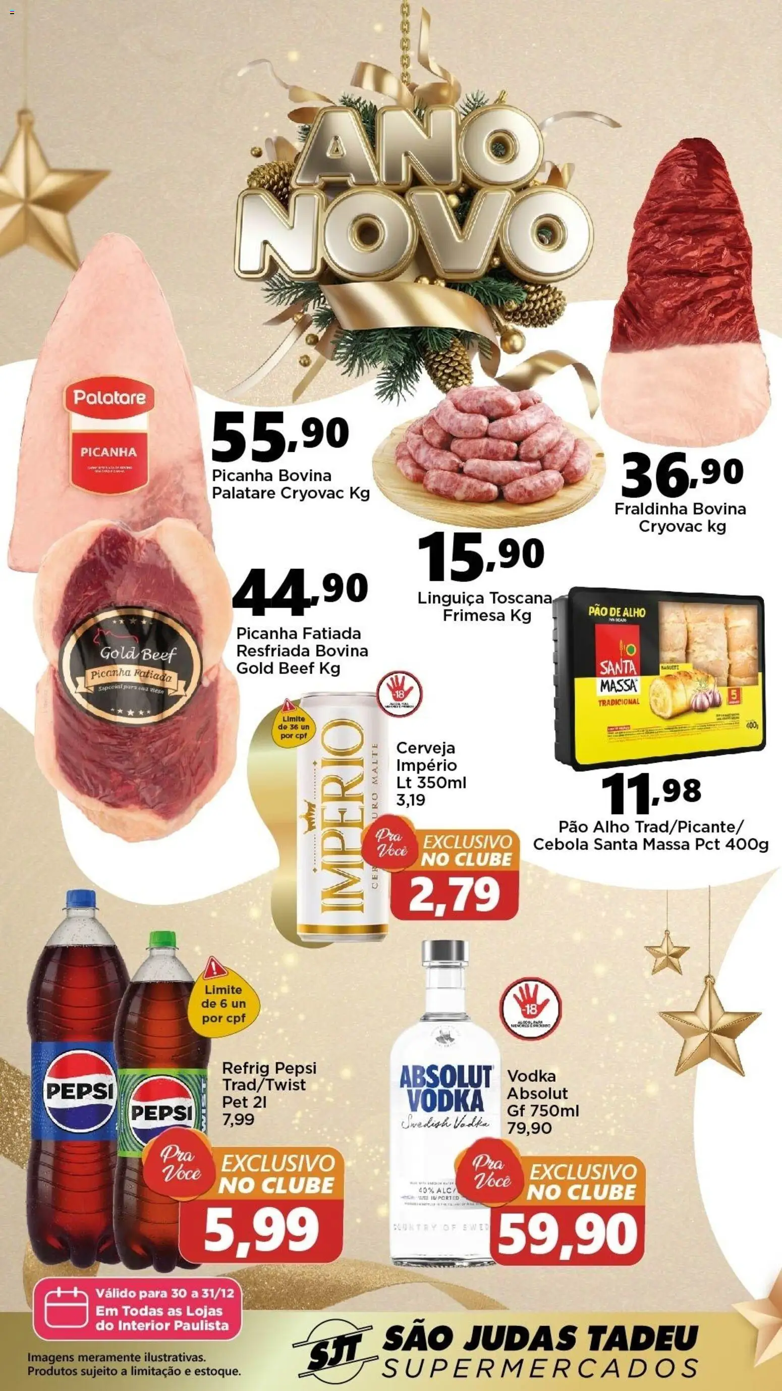 São Judas Tadeu Folheto - válido de 30.12.2025 | Página: 1 | Produtos: Pao de alho, Linguiça, Fraldinha, Pão