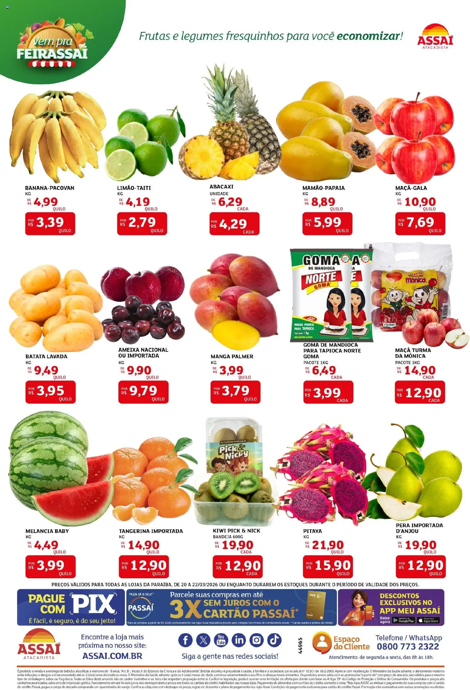 Assaí Atacadista Folheto - válido de 20.03.2026 | Página: 3 | Produtos: Pneus, Base, Bandeja, Ameixa