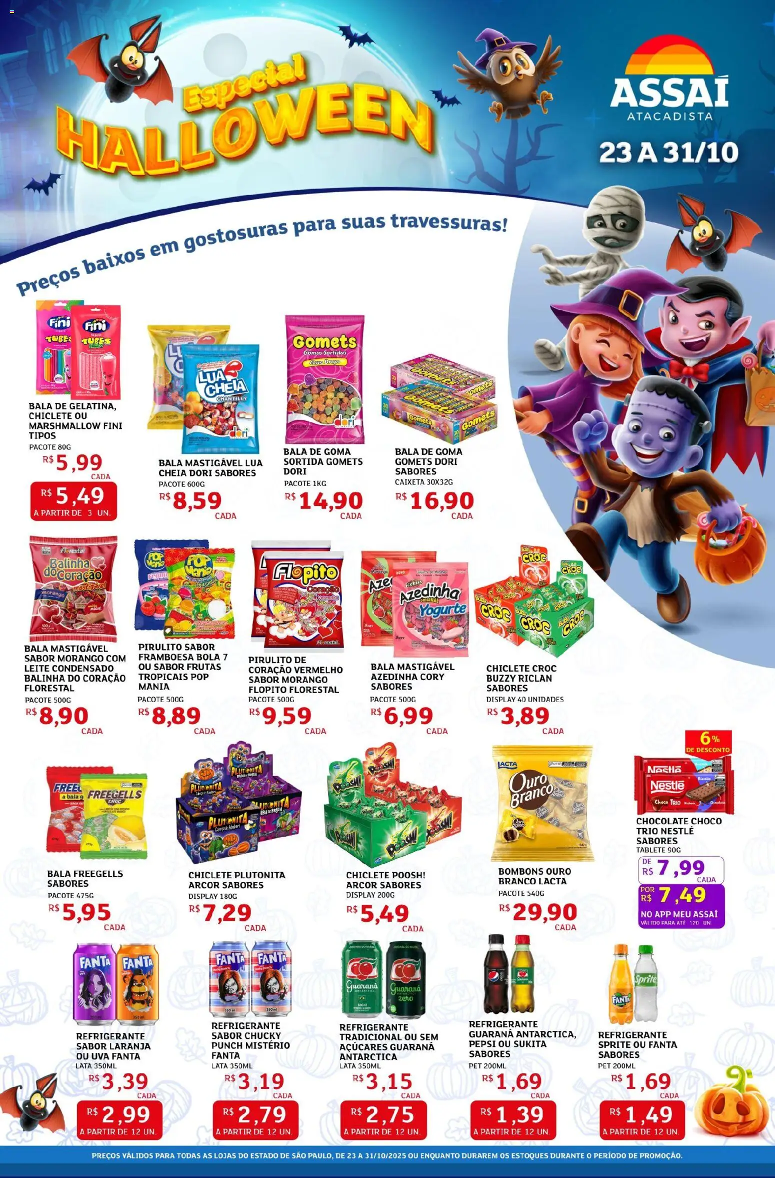 Assaí Atacadista Folheto - válido de 23.10.2025 | Página: 1 | Produtos: Guaraná, Chocolate, Bala, Chiclete