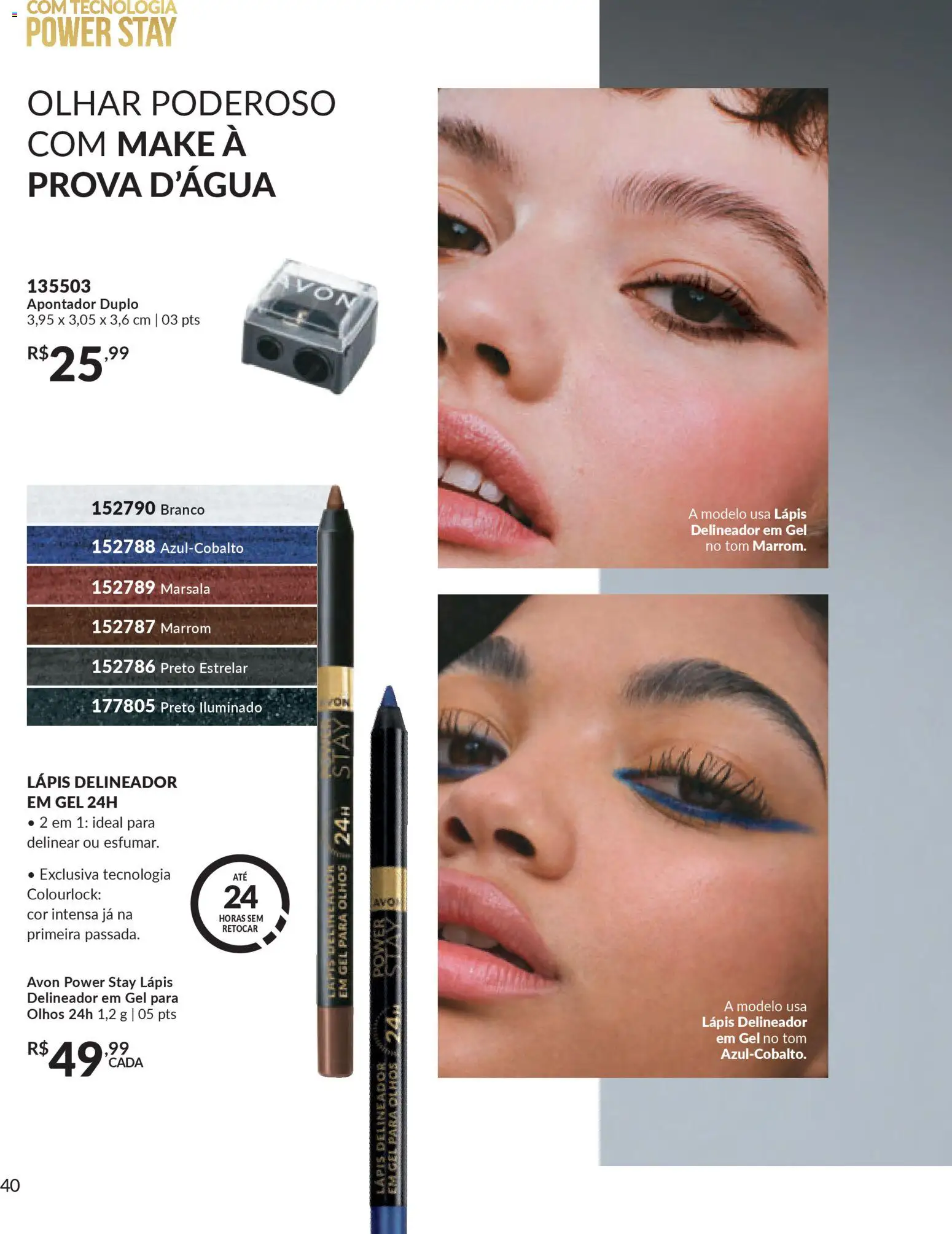 Avon Folheto - válido de 06.01.2026 | Página: 40 | Produtos: Delineador, Lápis