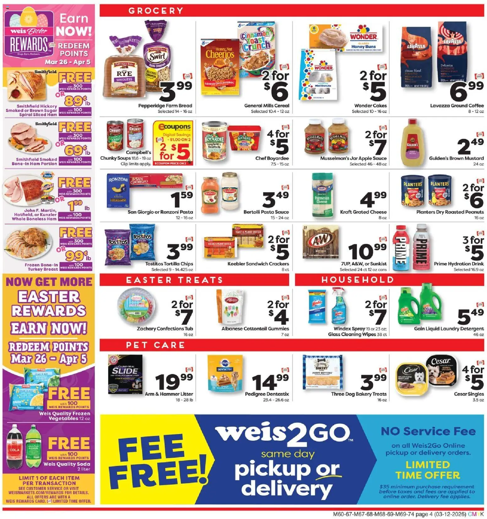 Weis Weekly Circular - DE - valid from 12.03.2026 | Page: 4 | Products: Clip, Bread, Ham, Sugar