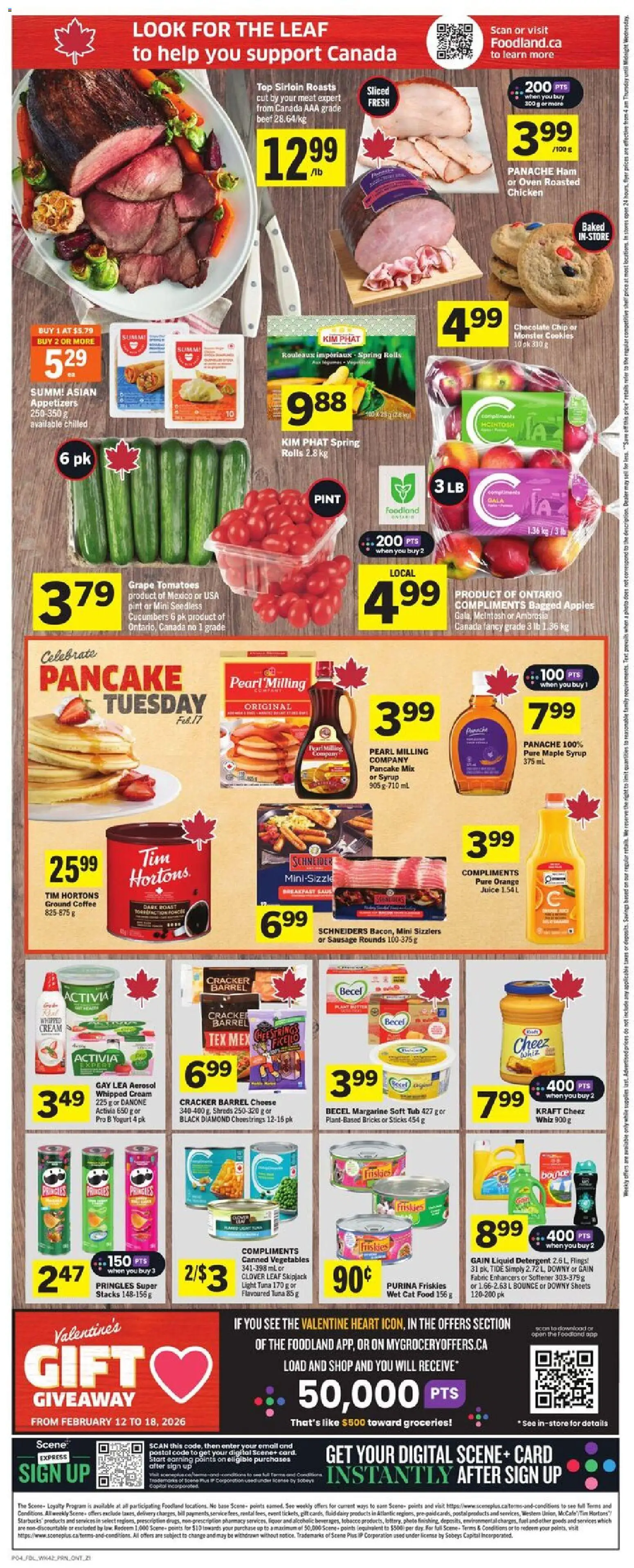 Foodland flyer valid from 12.02.2026 | Page: 2 | Products: Detergent, Cheese, Apples, Tomatoes