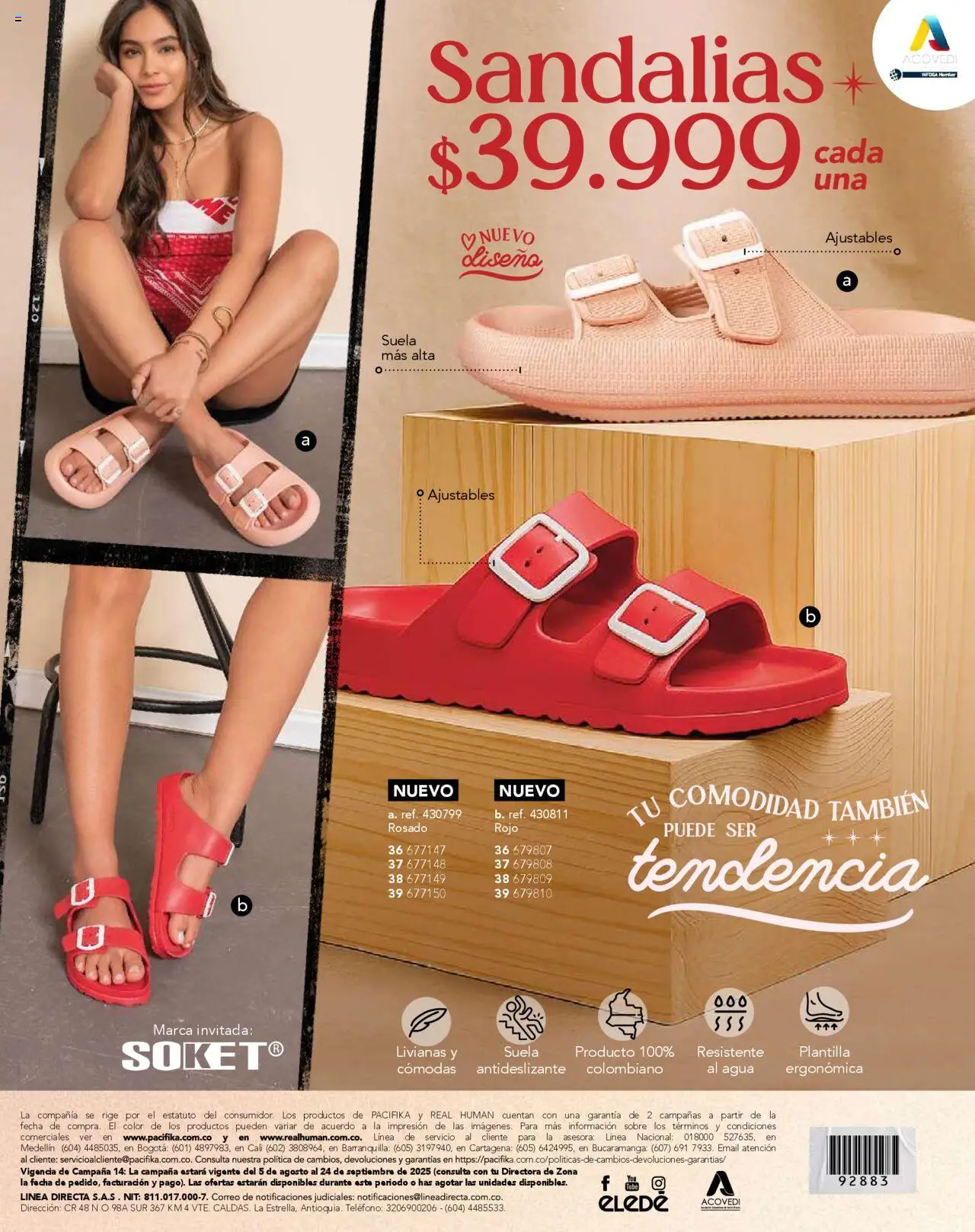 Pacifika revista - valida desde el 01.08.2025 | Página: 193 | Productos: Sandalias, Agua, Teléfono, Sobre