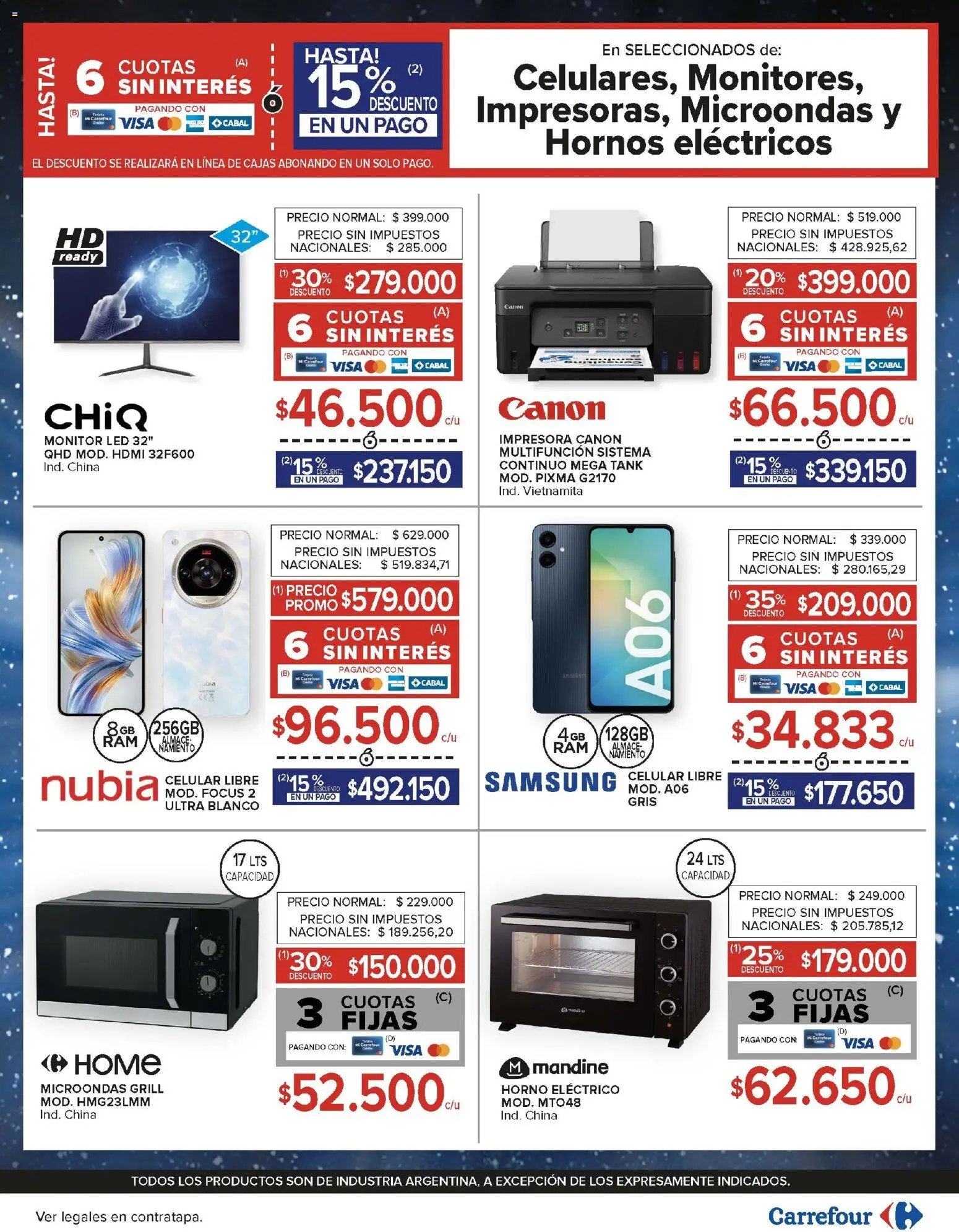 Carrefour ofertas │ válido desde el 26.11.2025 | Página: 33 | Productos: Monitor, Impresora, Horno, Horno eléctrico
