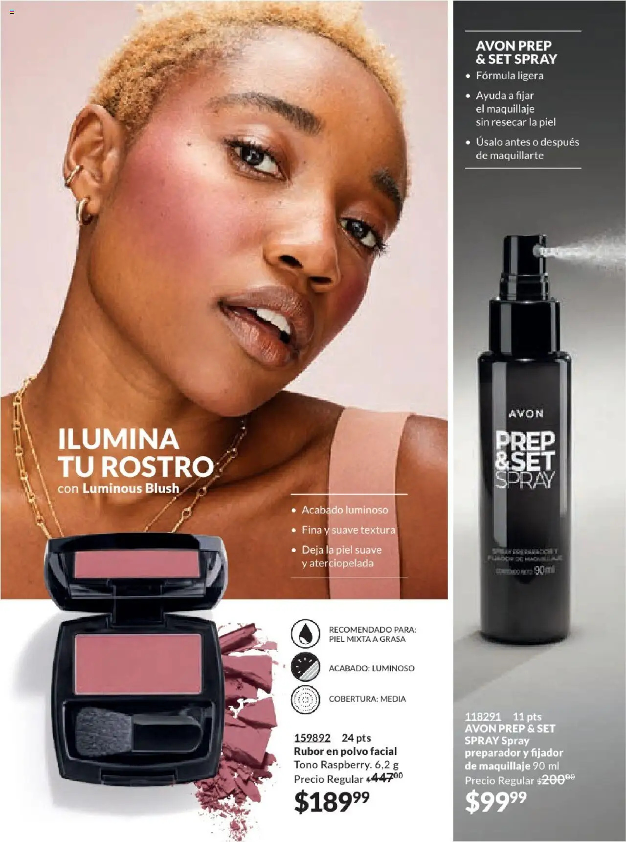 Nuevas ofertas de AVON válidas en toda la República Mexicana desde el 17.03.2025. ¡Encuentra las mejores ofertas en AVON campaña 7 2025! | Página: 29 | Productos: Fijador, Maquillaje, Polvo, Rubor
