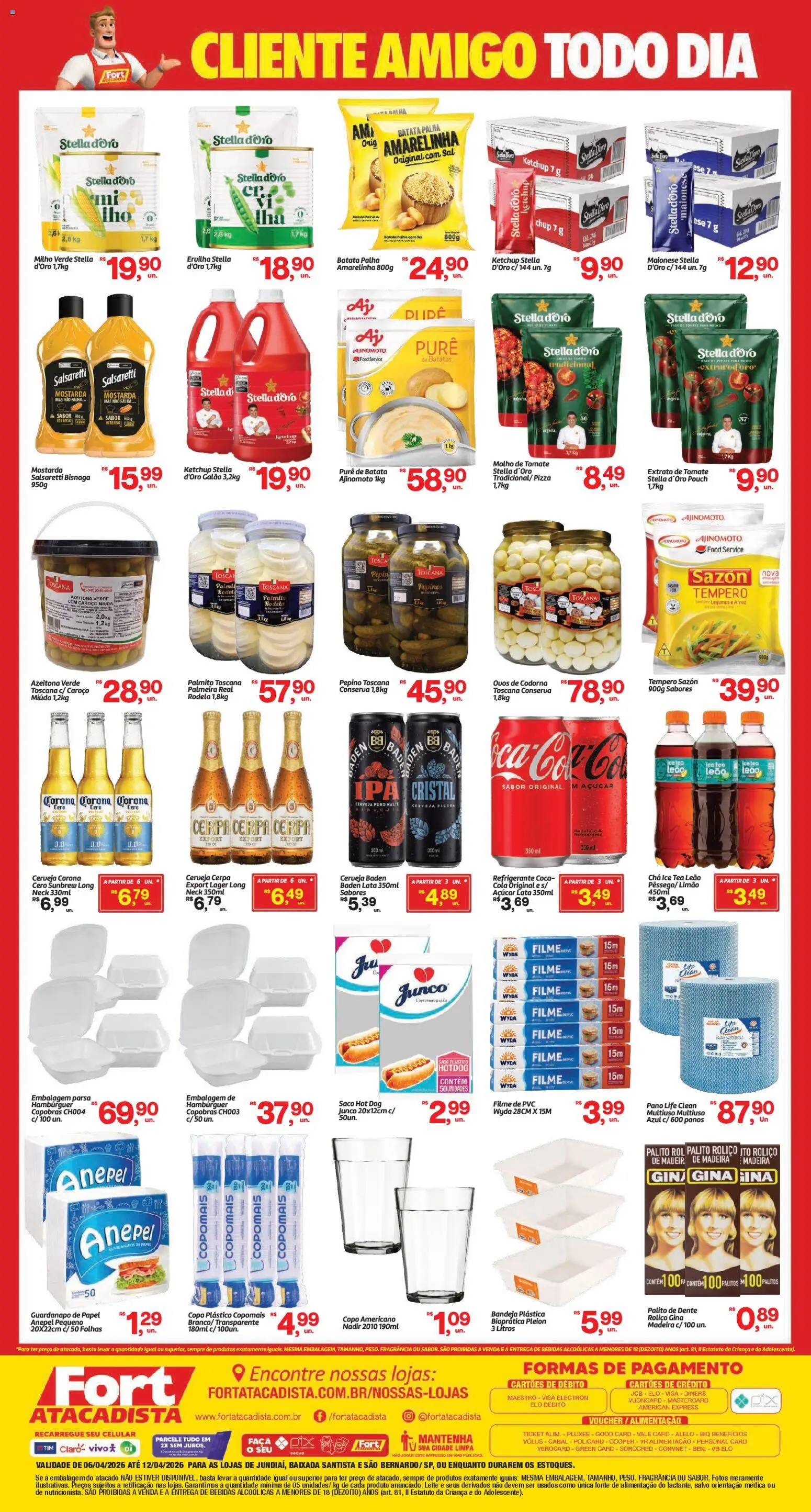 Fort Atacadista Folheto - válido de 06.04.2026 | Página: 2 | Produtos: Milho verde, Faca, Hambúrguer, Refrigerante