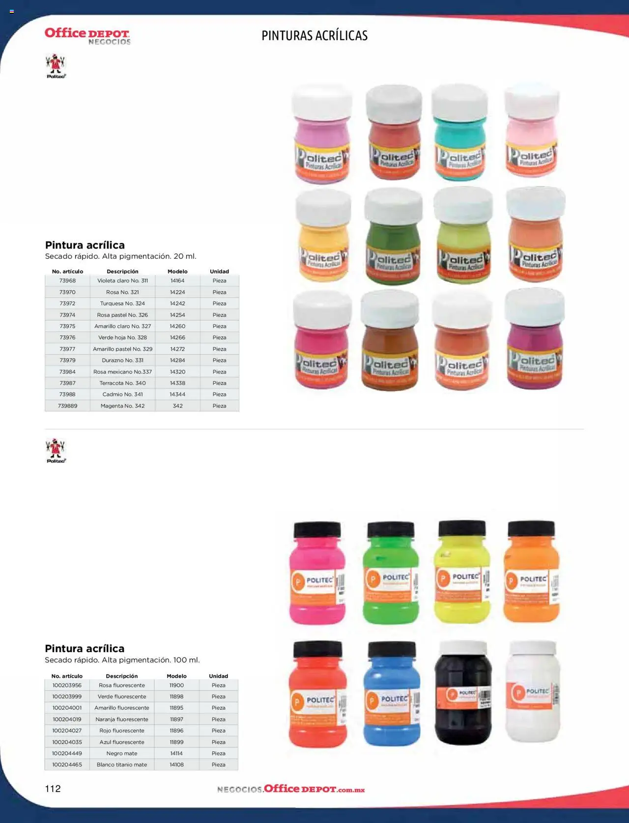 Nuevas ofertas de Office Depot válidas en toda la República Mexicana desde el 09.01.2025. ¡Encuentra las mejores ofertas en Office Depot catálogo 2025! | Página: 114 | Productos: Durazno, Pastel, Mate, Pintura