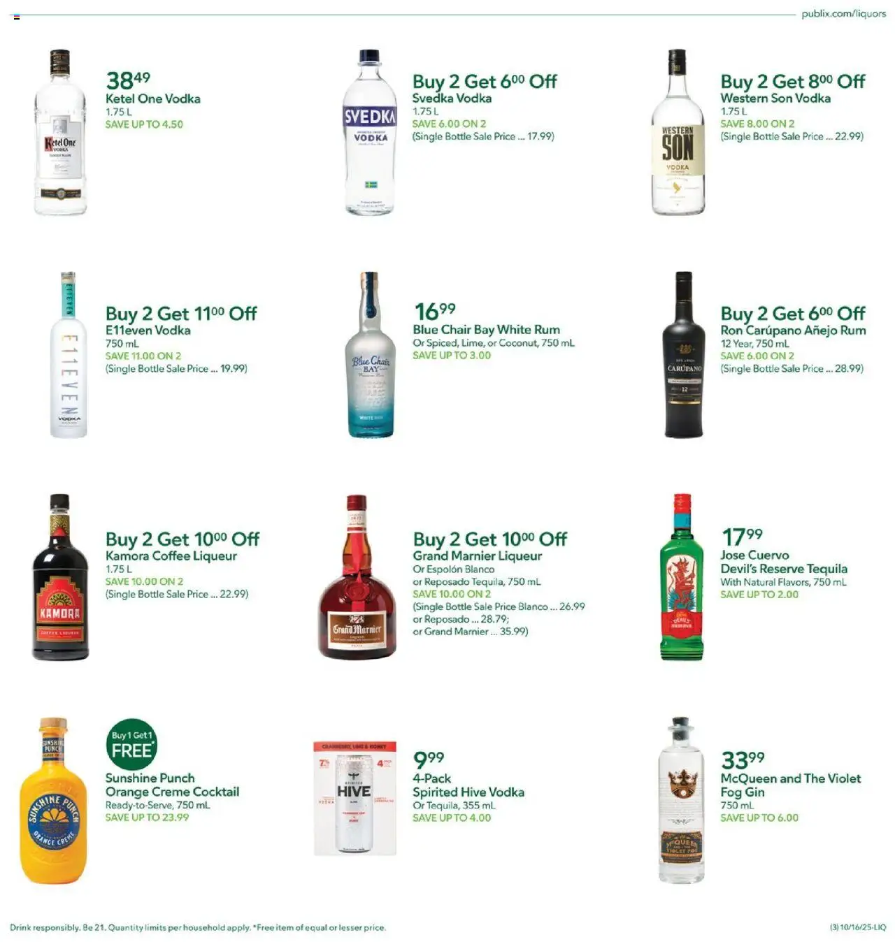 Publix Liquor - valid from 16.10.2025 | Page: 3 | Products: Chair, Coffee, Gin, Lime