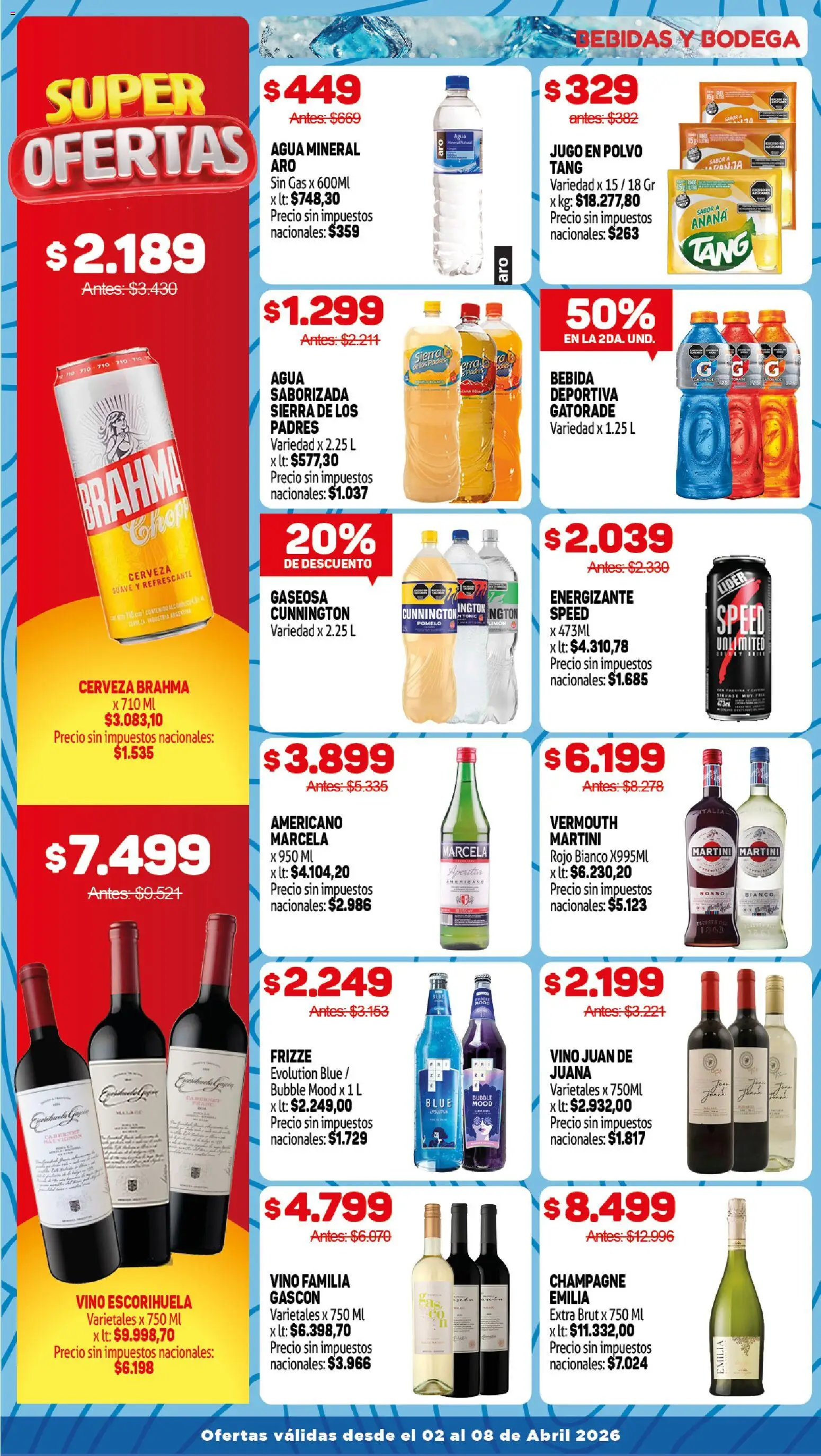 Makro ofertas │ válido desde el 02.04.2026 | Página: 10 | Productos: Champagne, Agua, Limón, Vino