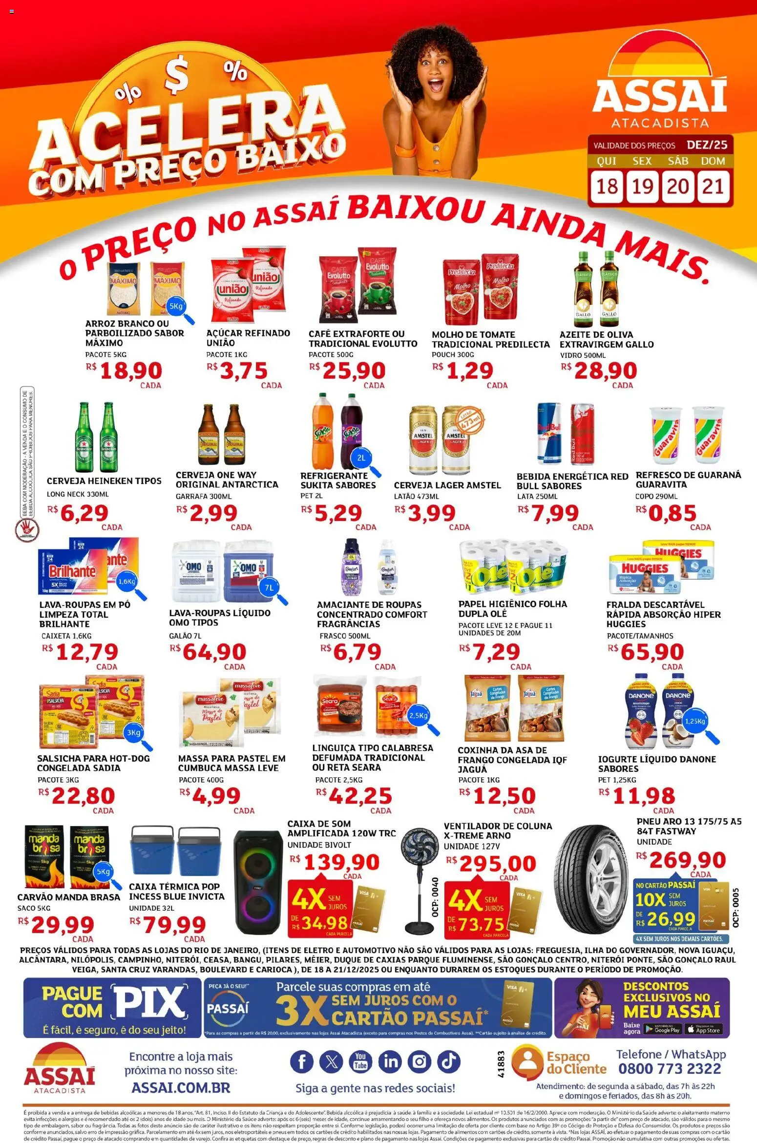Assaí Atacadista Folheto - válido de 18.12.2025 | Página: 1 | Produtos: Cerveja Heineken, Heineken, Açúcar, Telefone