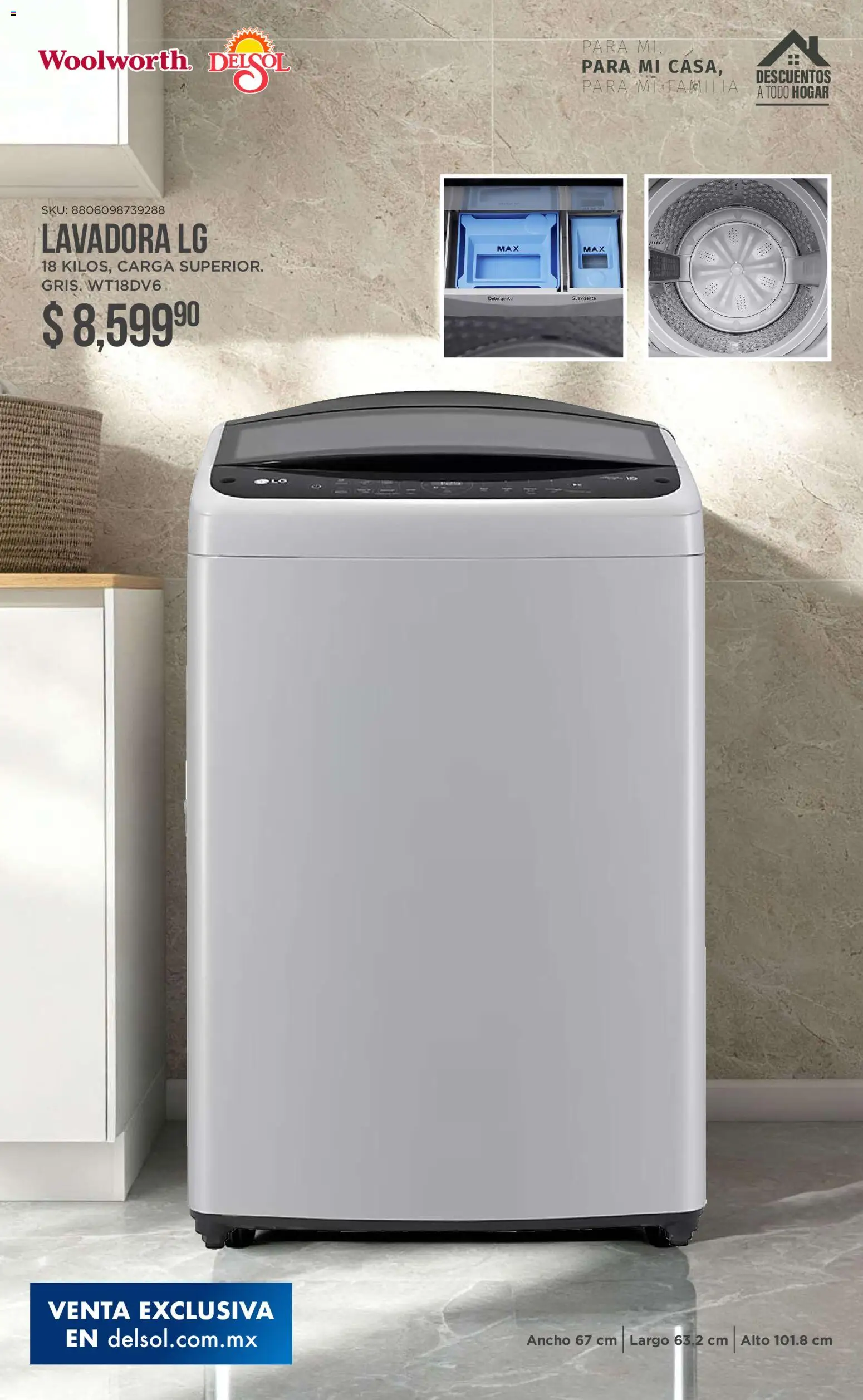 Nuevas ofertas de Del Sol y Woolworth válidas en toda la República Mexicana desde el 08.01.2026. ¡Encuentra las mejores ofertas en Del Sol y Woolworth catálogo Para mí, para mi casa, para mi familia! | Página: 10 | Productos: Suavizante, Lavadora