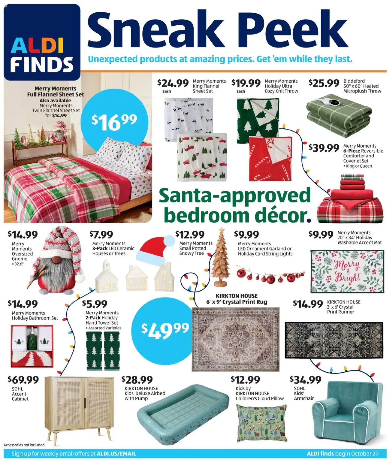 Aldi In Store Ad - valid from 29.10.2025 | Page: 1 | Products: Pillow, Pump, Coverlet, Sheet