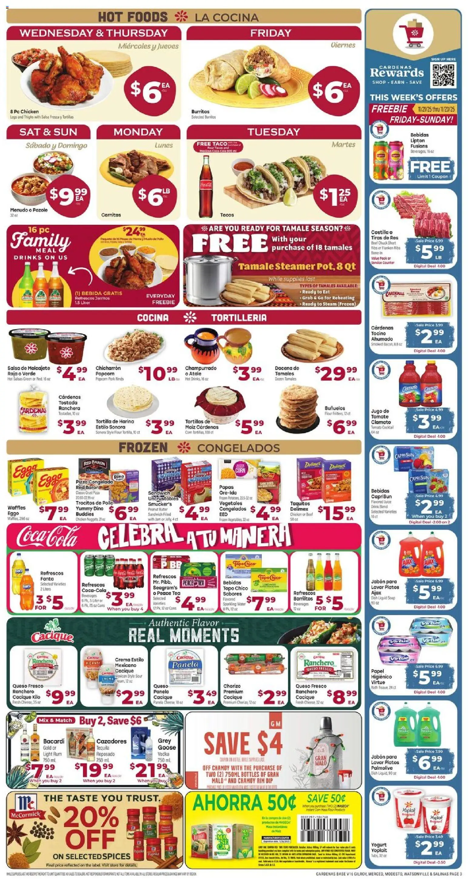 Cardenas Weekly Ad - CA - valid from 19.11.2025 | Page: 3 | Products: Cheese, Yogurt, Soap, Beef