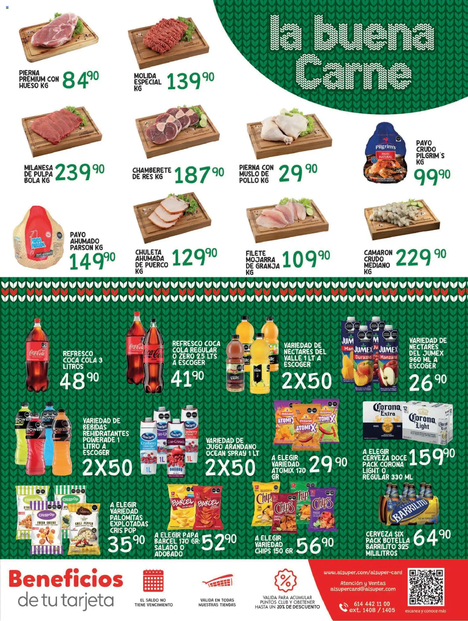 Nuevas ofertas de Alsuper válidas en toda la República Mexicana desde el 09.12.2025. ¡Encuentra las mejores ofertas en Alsuper folleto Laguna! | Página: 7 | Productos: Pollo, Papa, Sal, Mesa