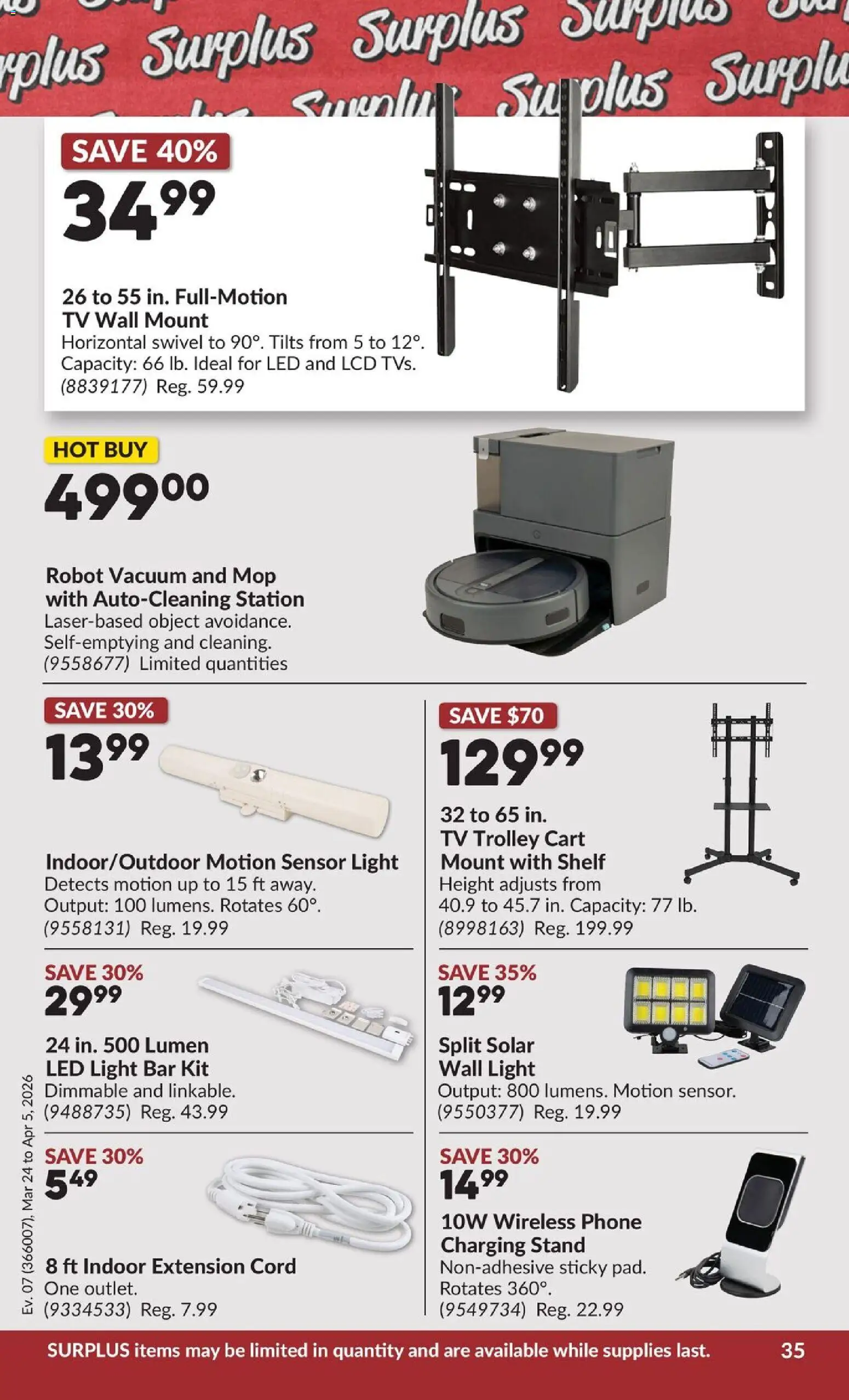 Princess Auto flyer valid from 24.03.2026 | Page: 43 | Products: Phone, Tv, Robot, Shelf