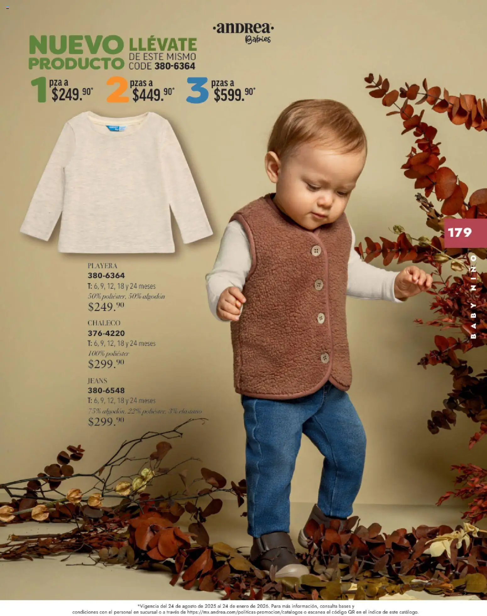 Nuevas ofertas de Andrea válidas en toda la República Mexicana desde el 26.11.2025. ¡Encuentra las mejores ofertas en Andrea catálogo Infantil Baby otoño 2025! | Página: 55 | Productos: Chaleco, Algodón, Playera