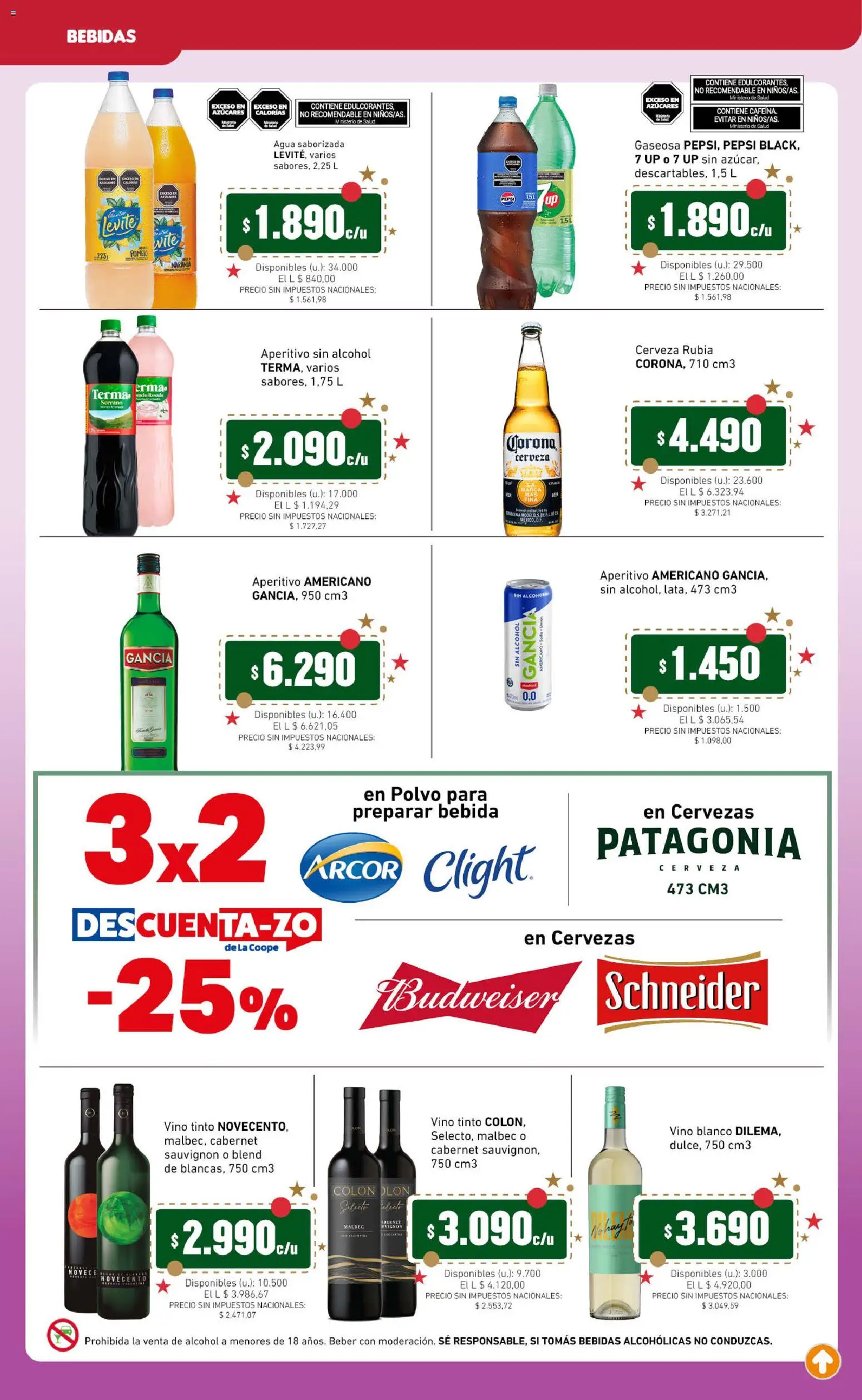 Cooperativa Obrera catálogo │ válido desde el 11.12.2025 | Página: 5 | Productos: Gaseosa, Agua, Vino, Agua saborizada