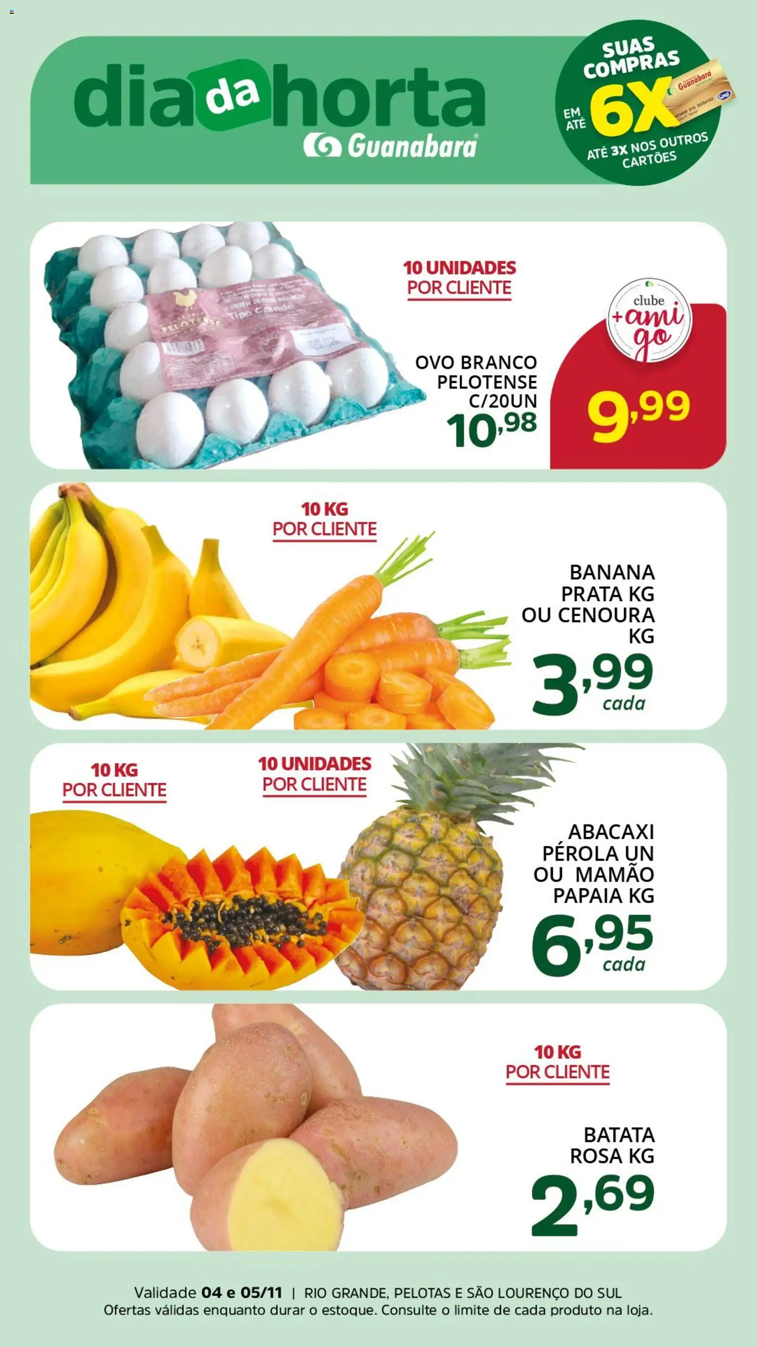 Supermercado Guanabara Folheto - válido de 04.11.2025 | Página: 2 | Produtos: Abacaxi, Cenoura, Mamão, Batata