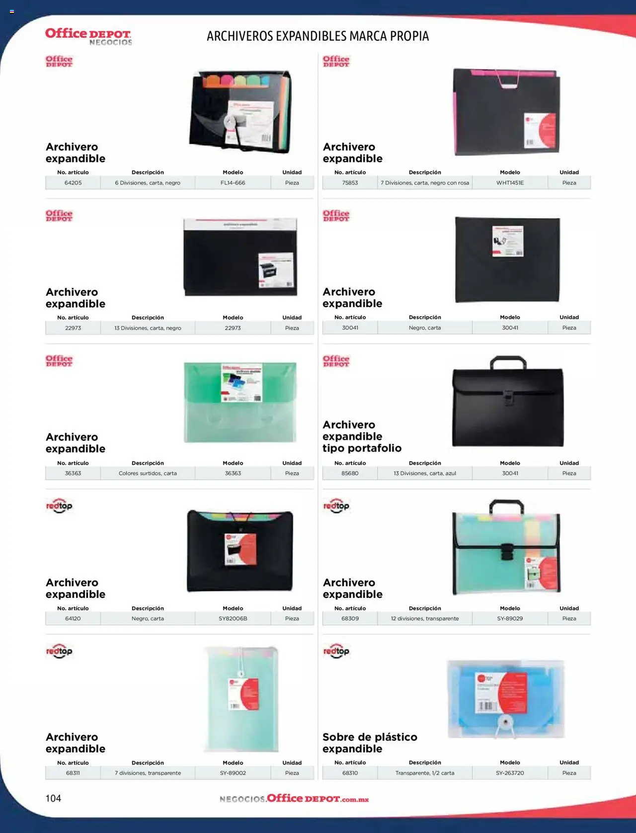 Nuevas ofertas de Office Depot válidas en toda la República Mexicana desde el 09.01.2025. ¡Encuentra las mejores ofertas en Office Depot catálogo 2025! | Página: 106 | Productos: Sobre