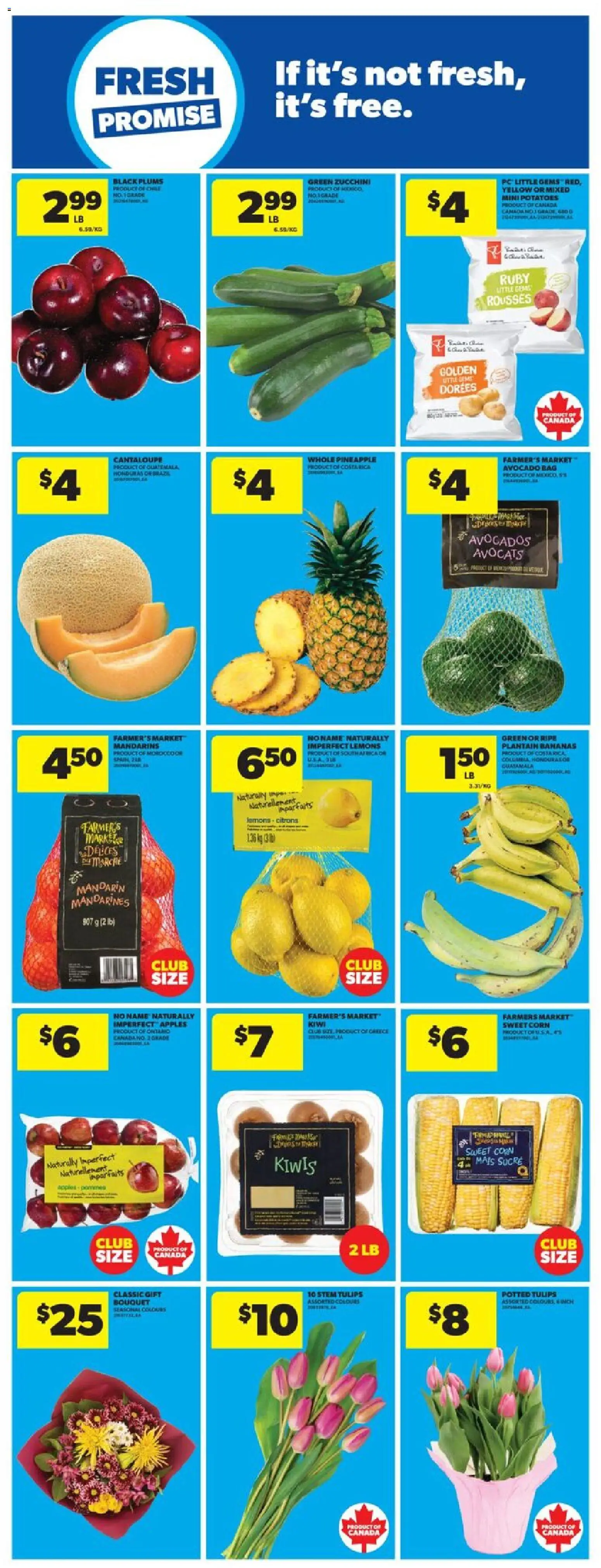 Real Canadian Superstore flyer valid from 23.04.2026 | Page: 10 | Products: Kiwi, Potatoes, Bag, Bananas