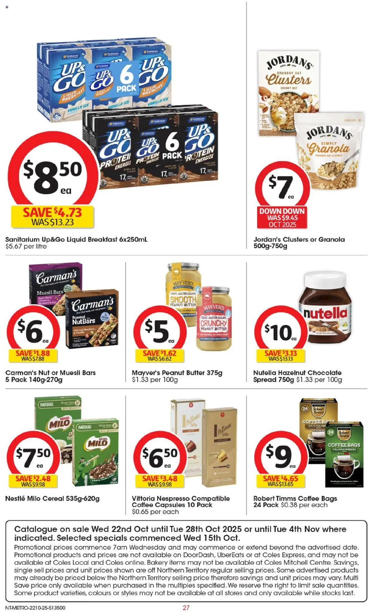 Coles catalogue - valid from 22.10.2025 | Page: 28 | Products: Butter, Coffee, Granola, Bakery