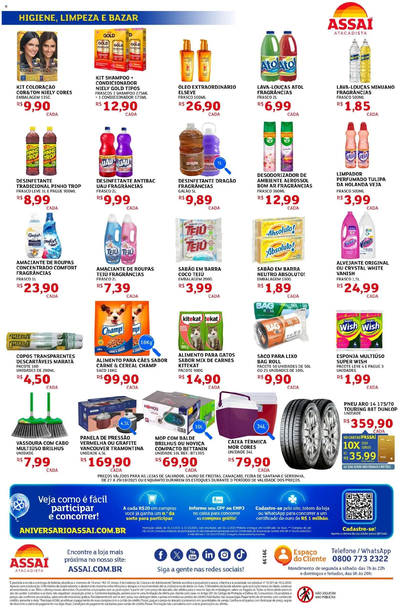 Assaí Atacadista Folheto - válido de 27.10.2025 | Página: 8 | Produtos: Carne, Telefone, Amaciante, Câmera